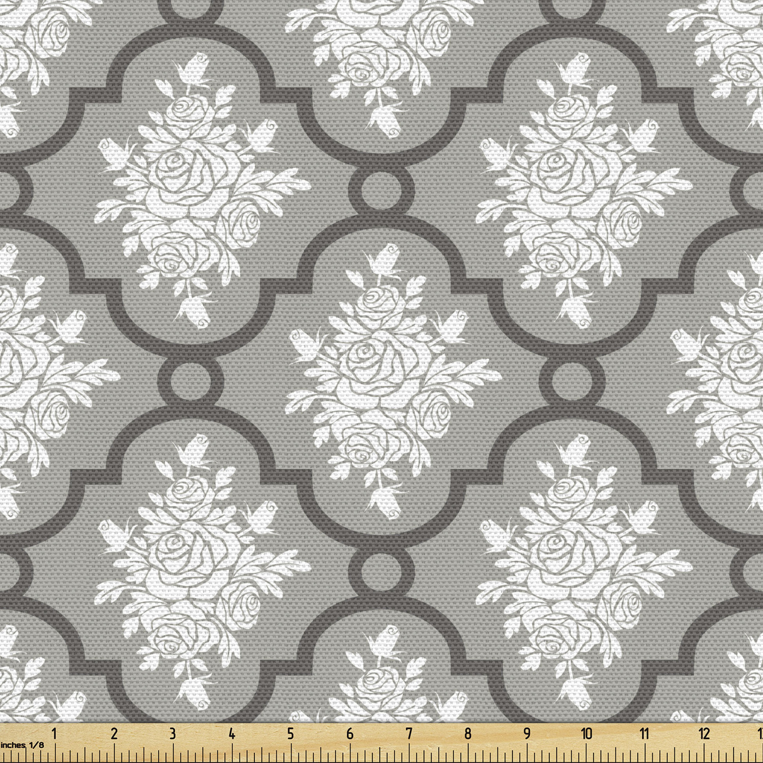 Ambesonne Floral Vintage Fabric by the Yard Decorative Upholstery Home Accents - Picture 37 of 164