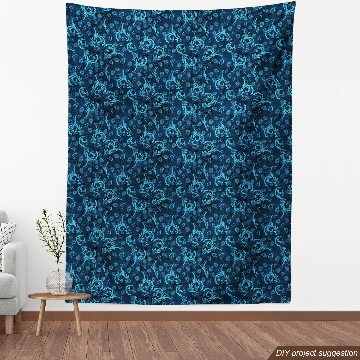 Ambesonne Blue Print Fabric by the Yard Decorative Upholstery Home Accents - Picture 60 of 164