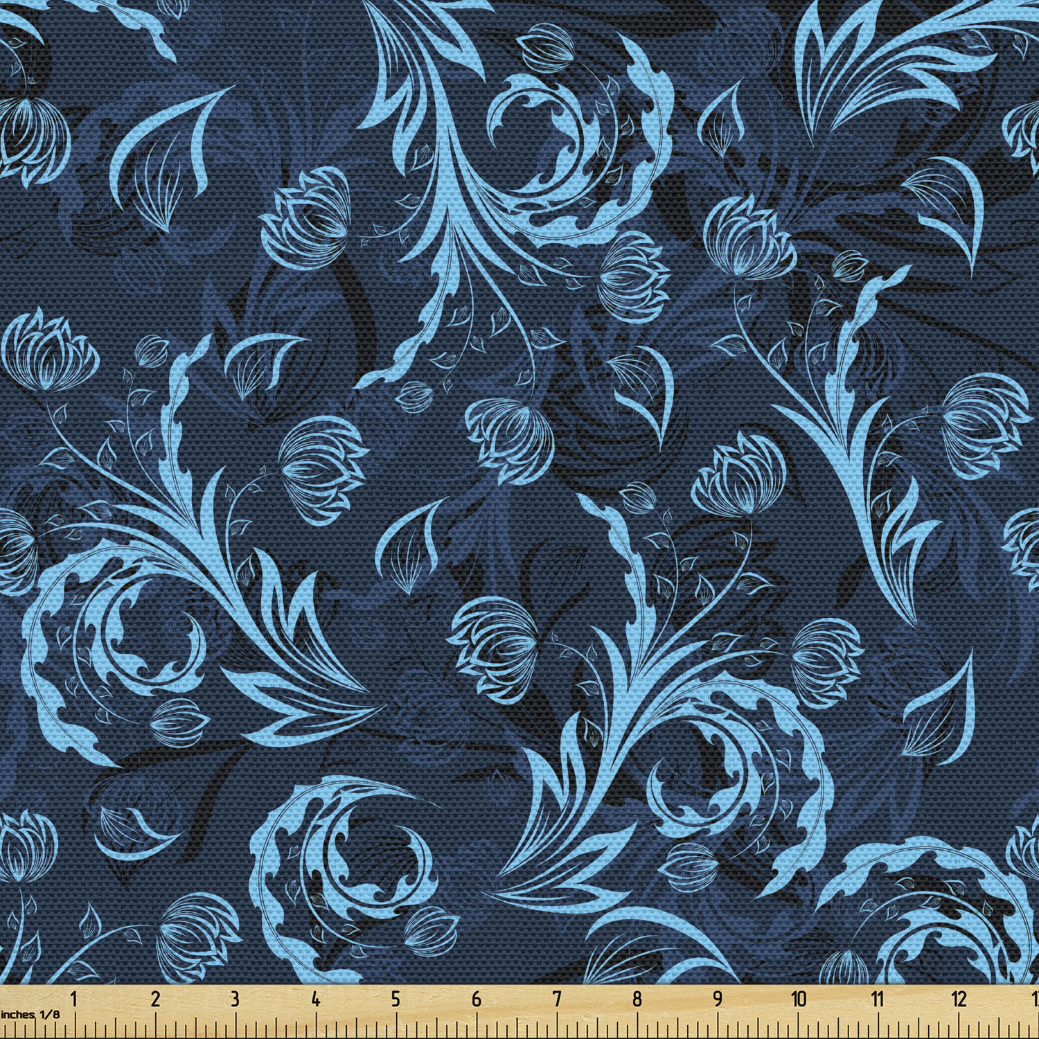 Ambesonne Blue Print Fabric by the Yard Decorative Upholstery Home Accents - Picture 57 of 164