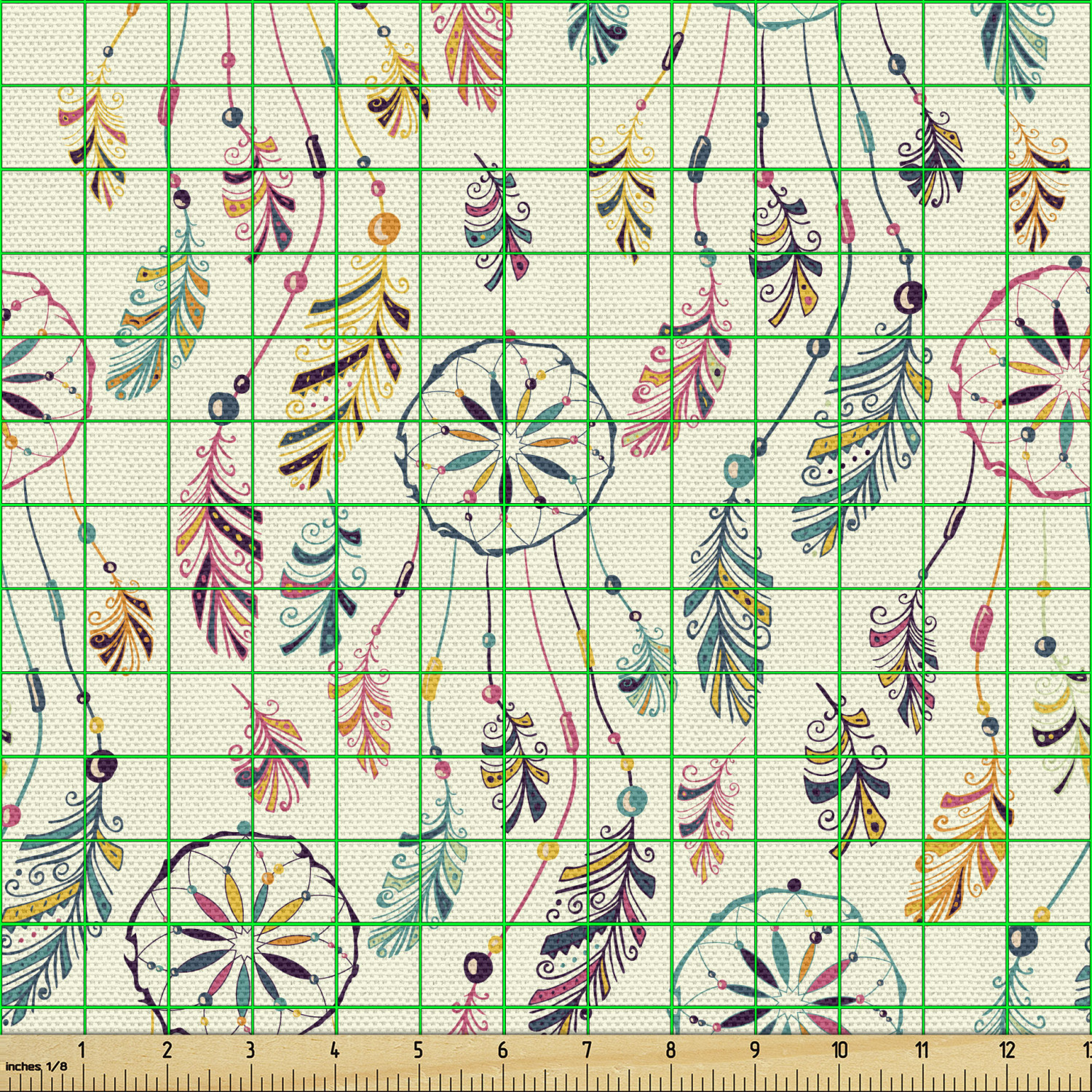 Ambesonne Feather Fabric by the Yard Decorative Upholstery Home Accents - Picture 138 of 160