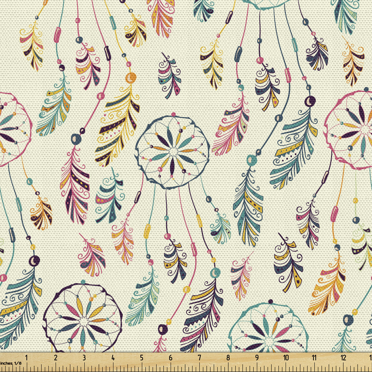 Ambesonne Feather Fabric by the Yard Decorative Upholstery Home Accents - Picture 137 of 160