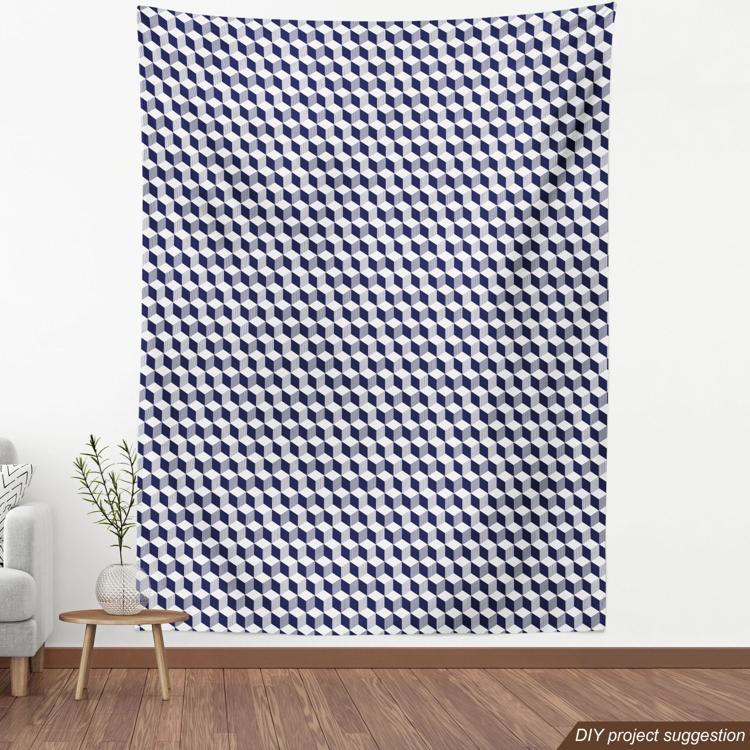 Ambesonne Blue Print Fabric by the Yard Decorative Upholstery Home Accents - Picture 8 of 164