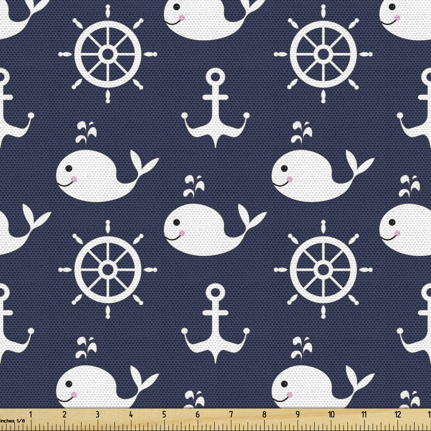 Ambesonne Blue Print Fabric by the Yard Decorative Upholstery Home Accents - Picture 105 of 164