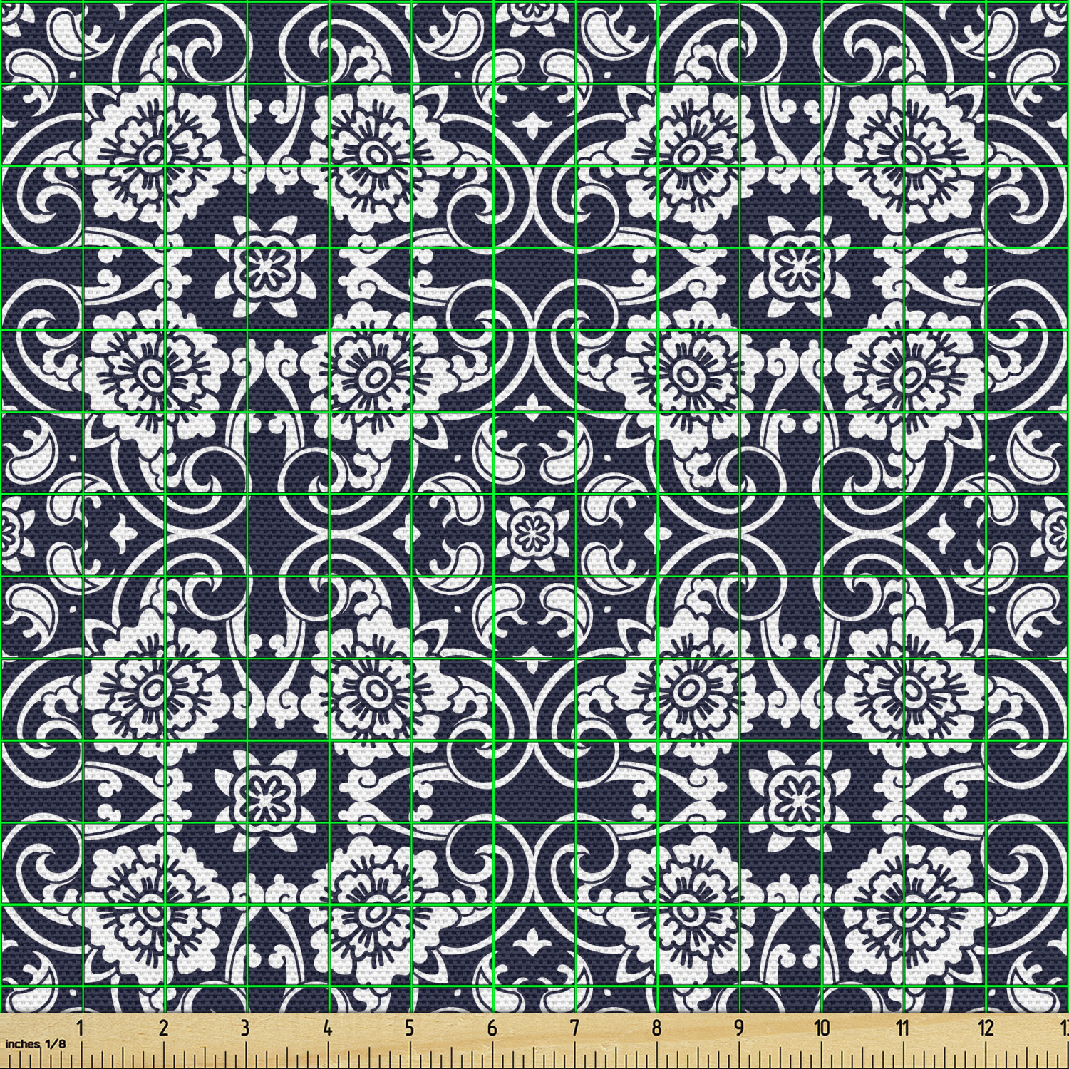 Ambesonne Blue Print Fabric by the Yard Decorative Upholstery Home Accents - Picture 94 of 164
