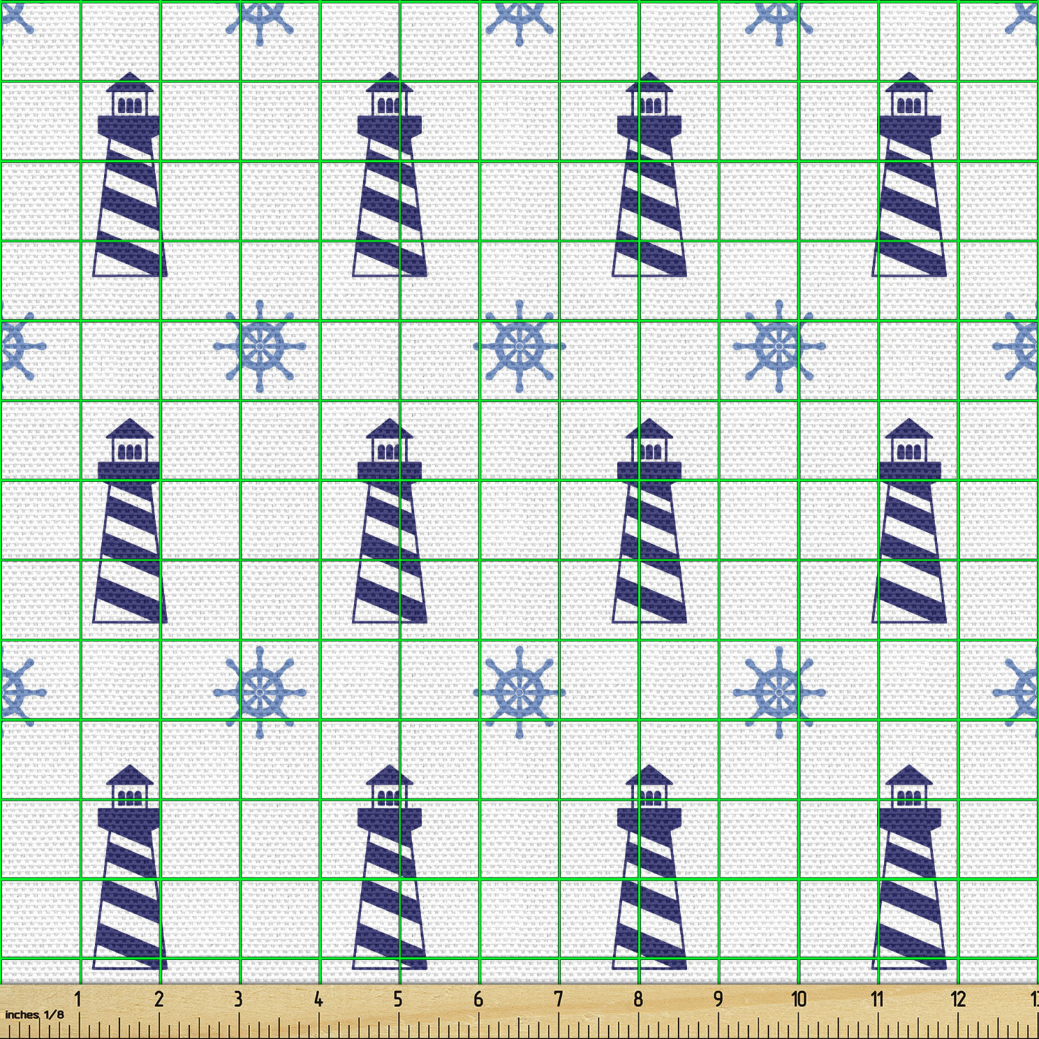 Ambesonne Blue Print Fabric by the Yard Decorative Upholstery Home Accents - Picture 26 of 164