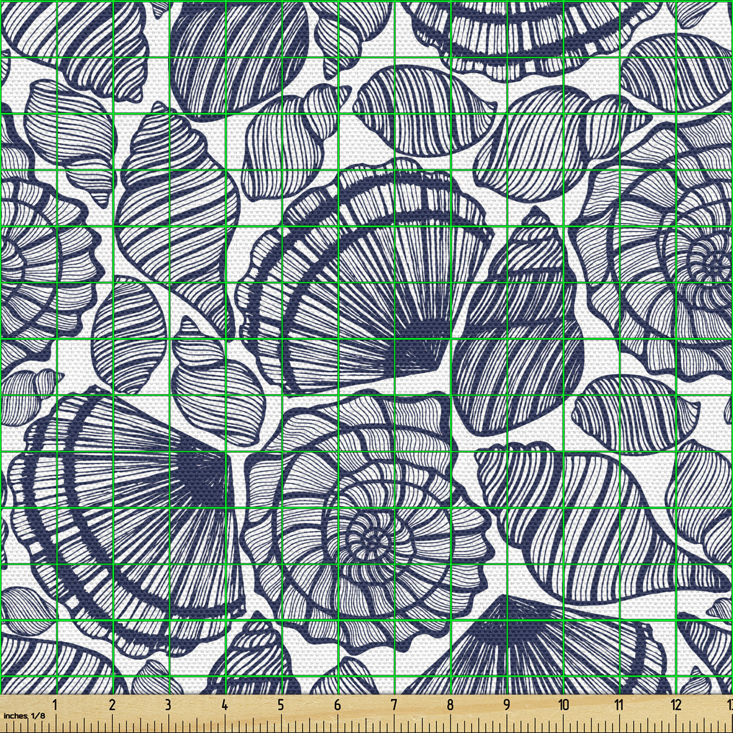Ambesonne Blue Print Fabric by the Yard Decorative Upholstery Home Accents - Picture 30 of 164