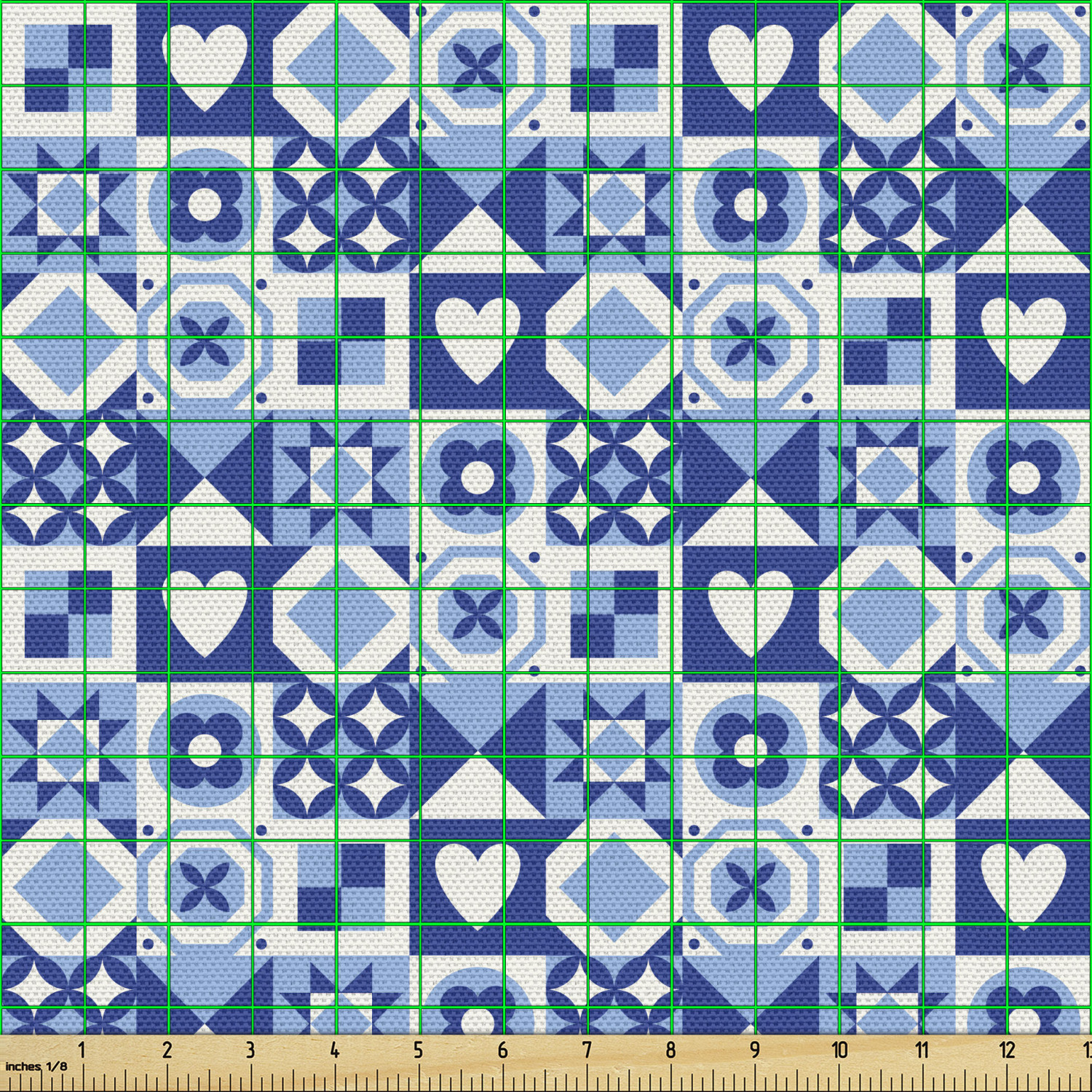 Ambesonne Blue Print Fabric by the Yard Decorative Upholstery Home Accents - Picture 14 of 164