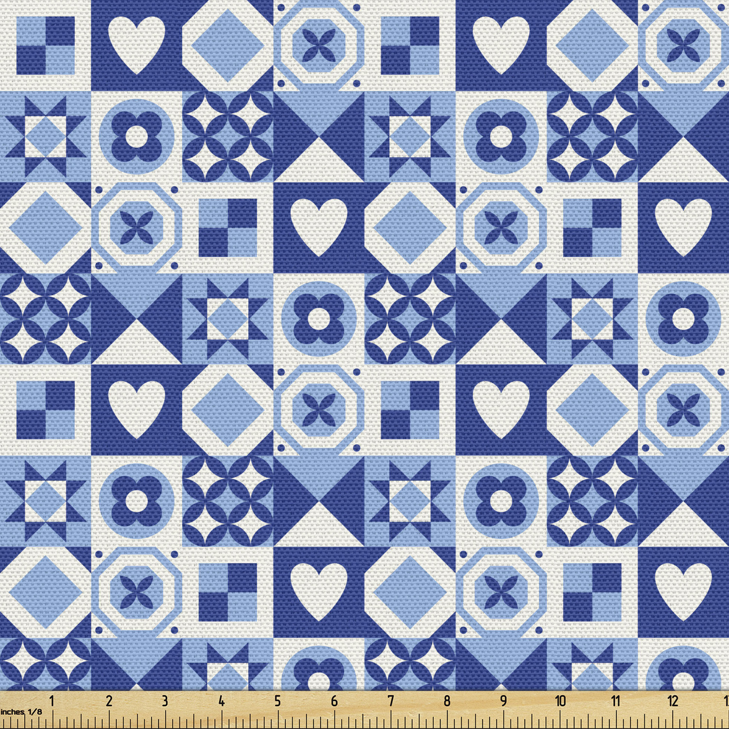 Ambesonne Blue Print Fabric by the Yard Decorative Upholstery Home Accents - Picture 13 of 164
