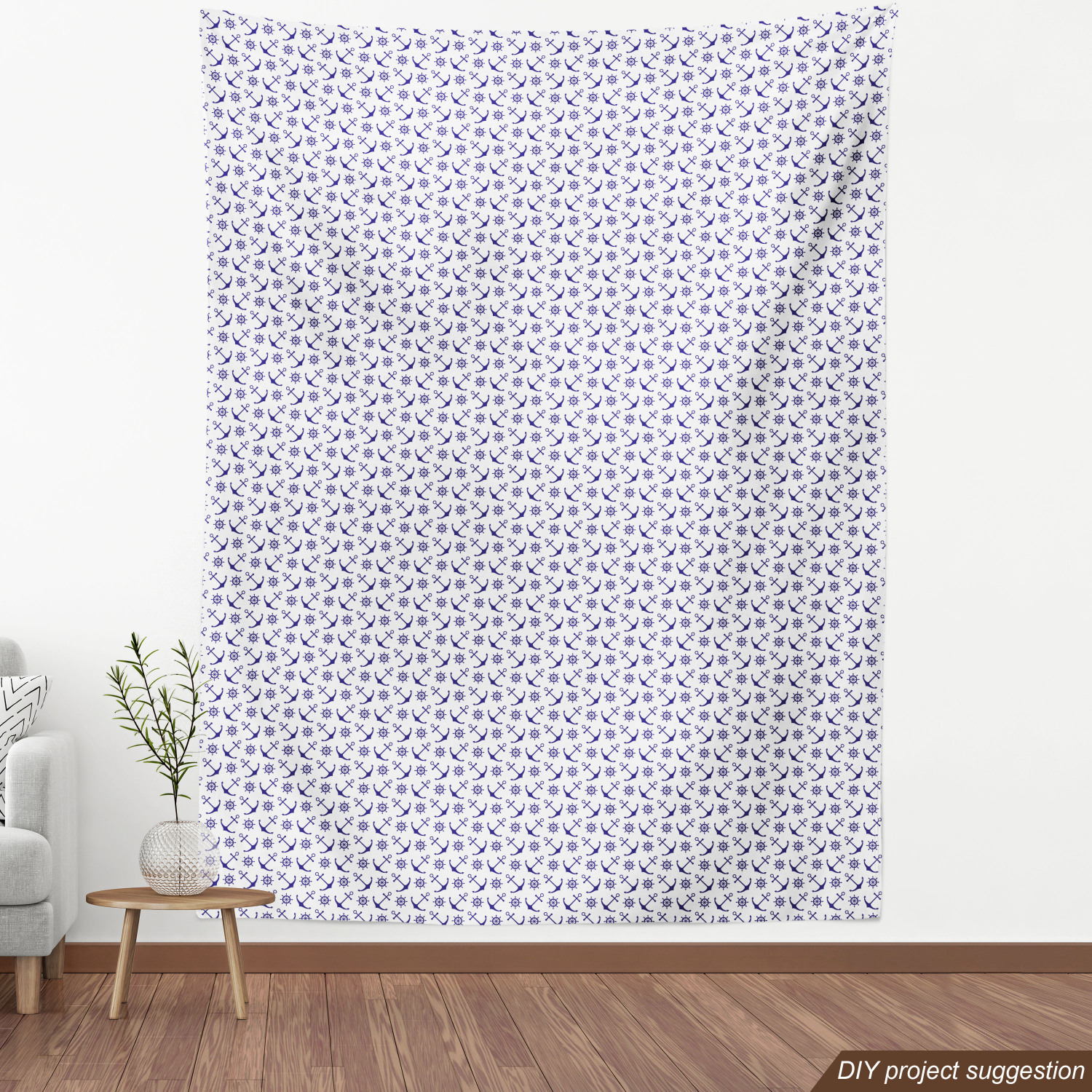 Ambesonne Blue Print Fabric by the Yard Decorative Upholstery Home Accents - Picture 20 of 164