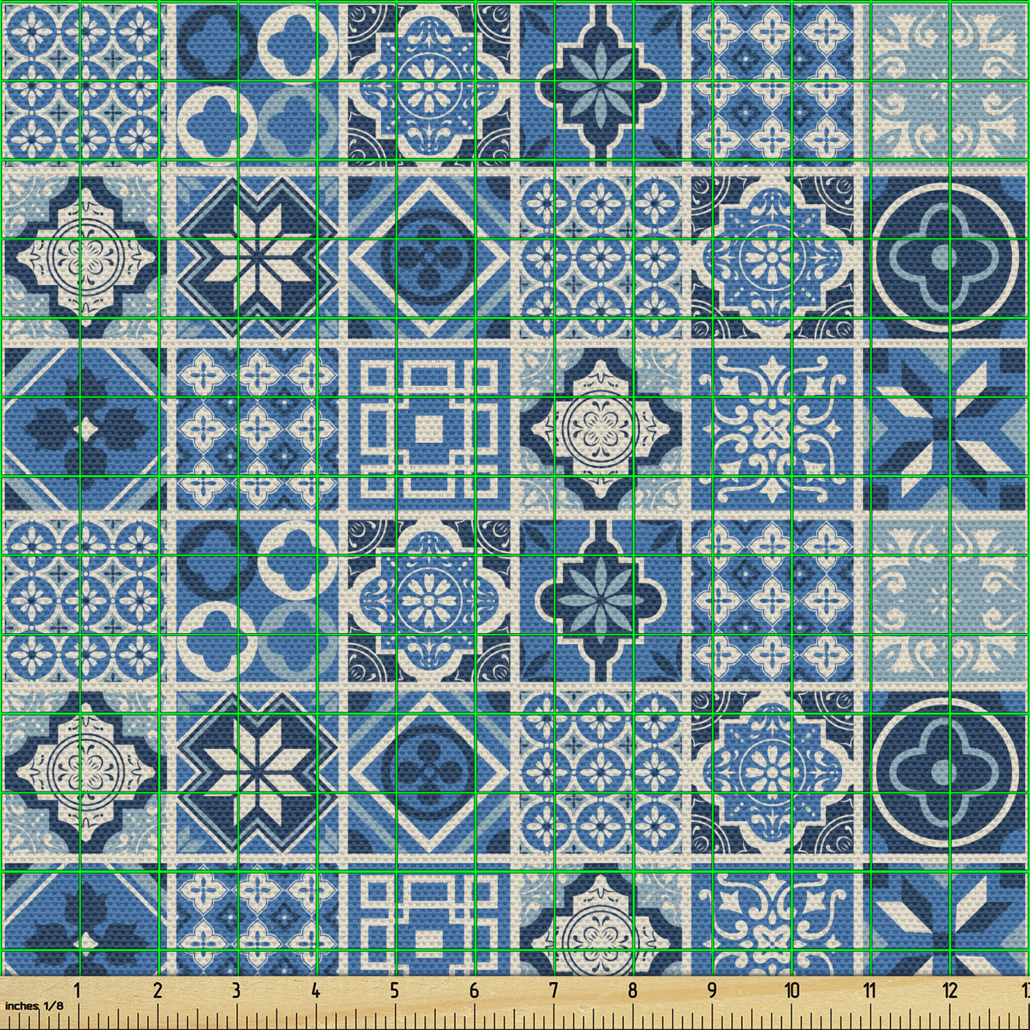 Ambesonne Blue Print Fabric by the Yard Decorative Upholstery Home Accents - Picture 78 of 164