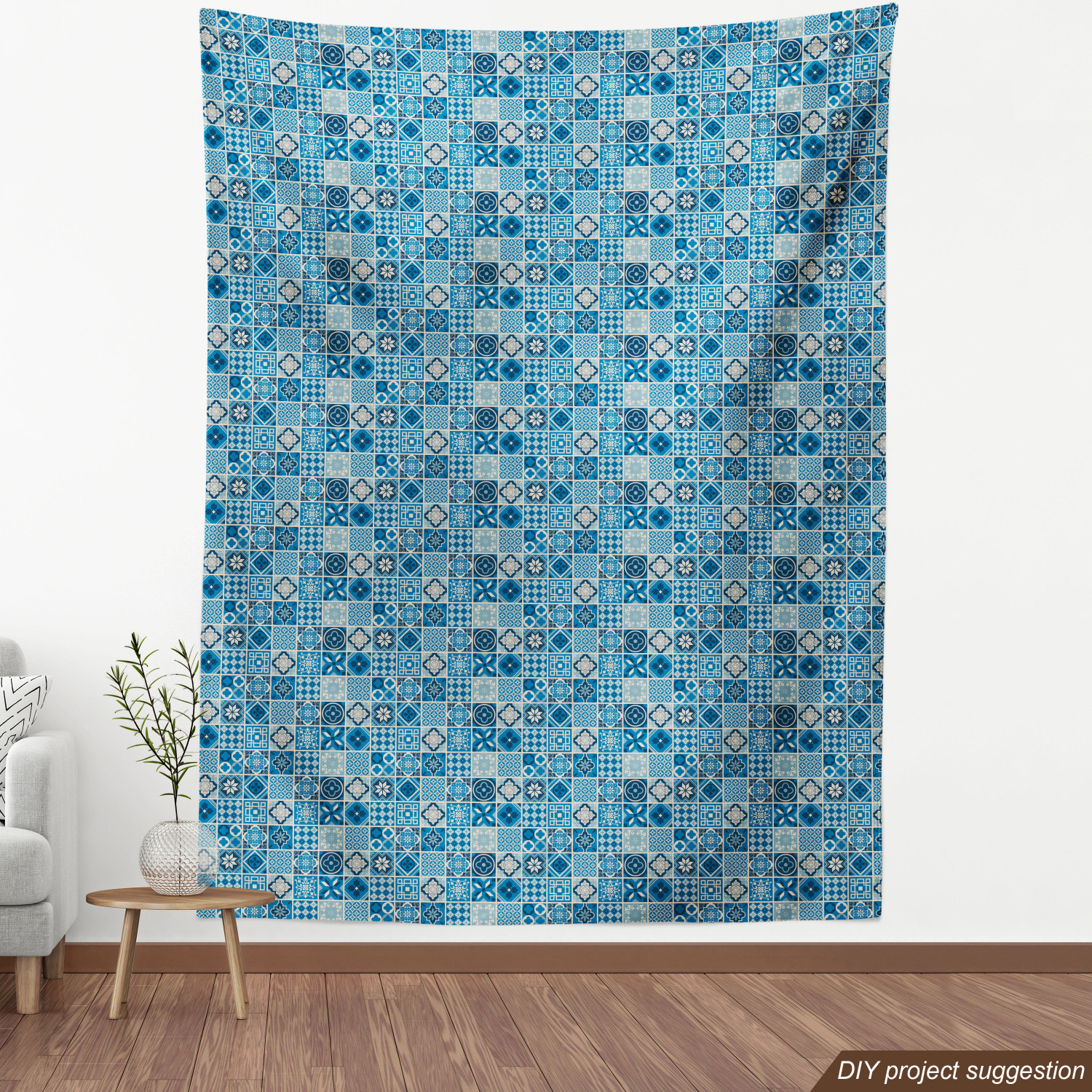 Ambesonne Blue Print Fabric by the Yard Decorative Upholstery Home Accents - Picture 80 of 164