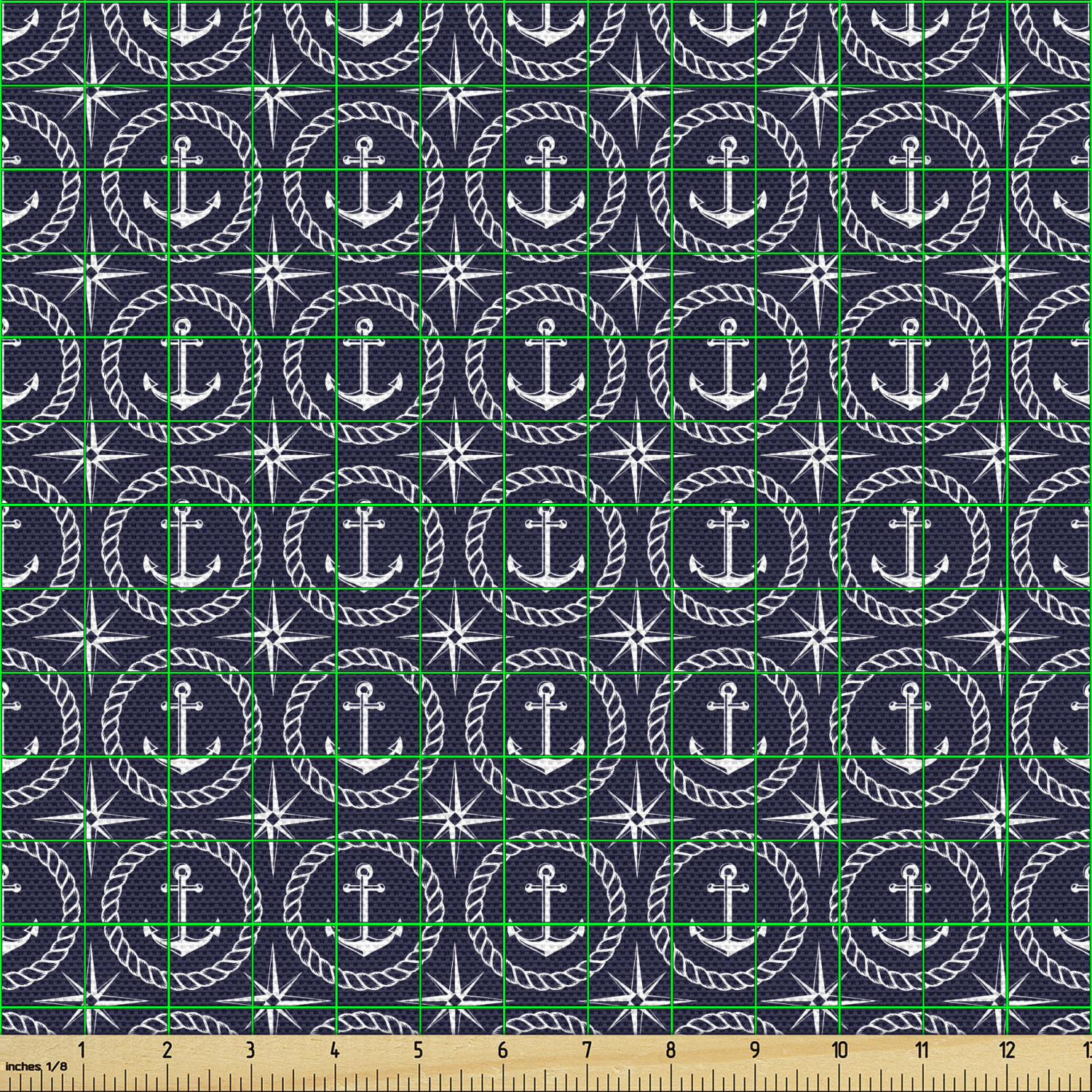Ambesonne Blue Print Fabric by the Yard Decorative Upholstery Home Accents - Picture 162 of 164
