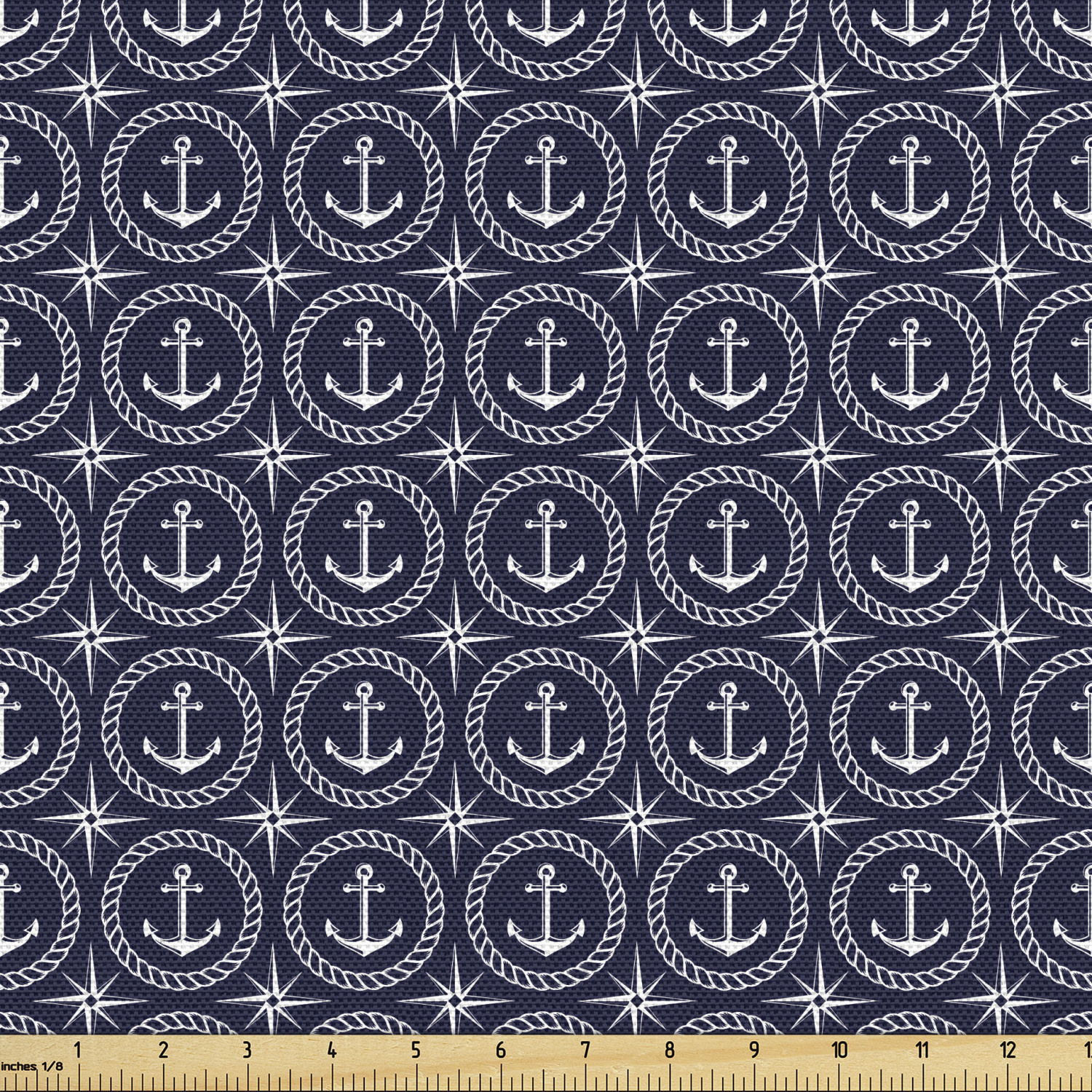 Ambesonne Blue Print Fabric by the Yard Decorative Upholstery Home Accents - Picture 161 of 164
