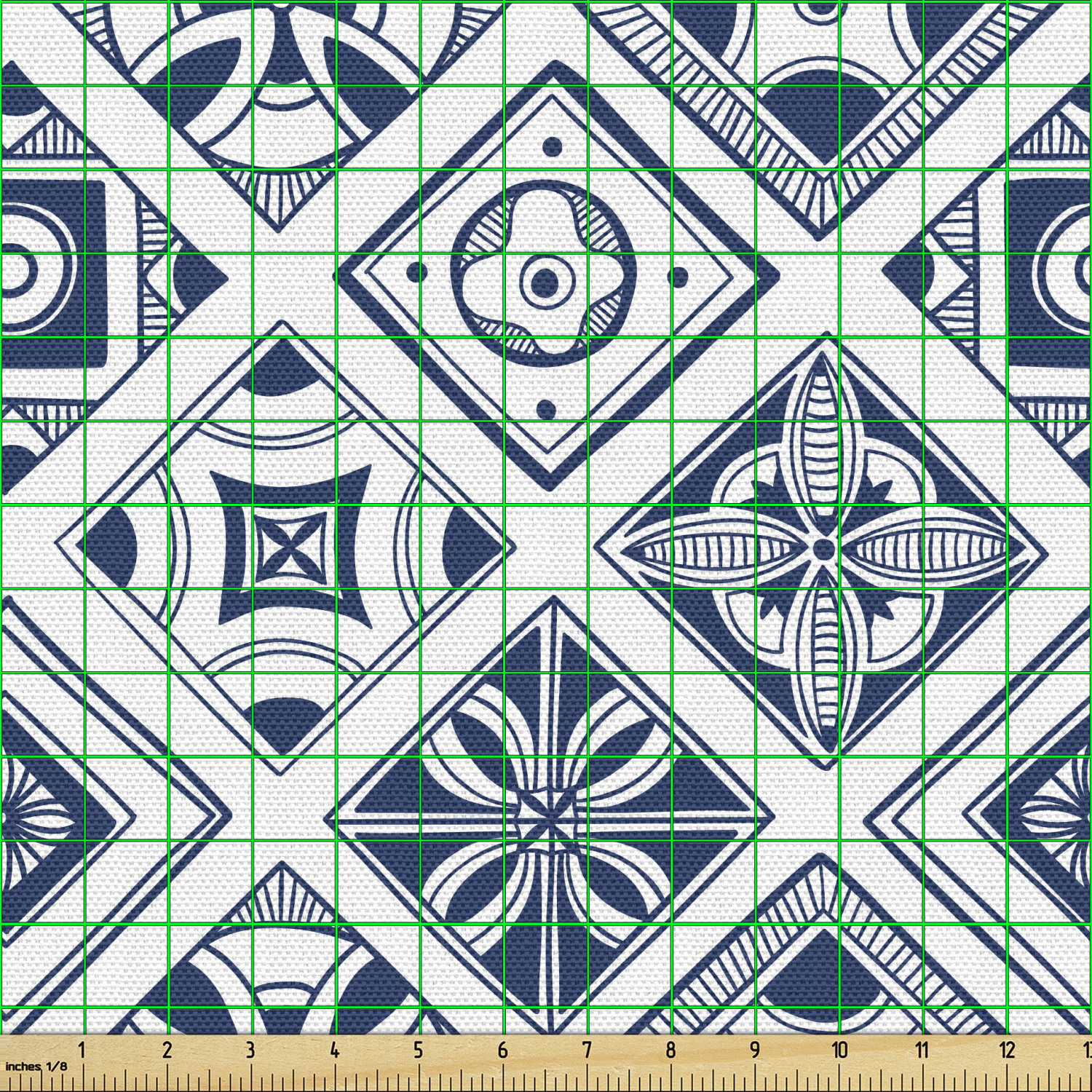 Ambesonne Blue Print Fabric by the Yard Decorative Upholstery Home Accents - Picture 138 of 164
