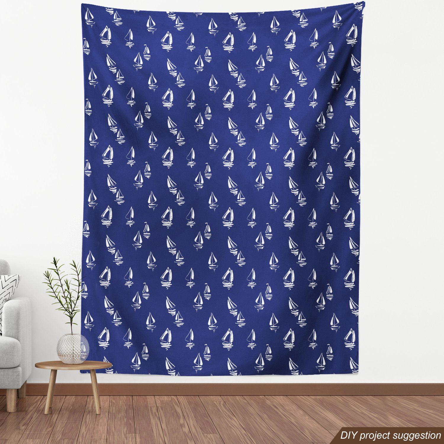 Ambesonne Blue Print Fabric by the Yard Decorative Upholstery Home Accents - Picture 132 of 164