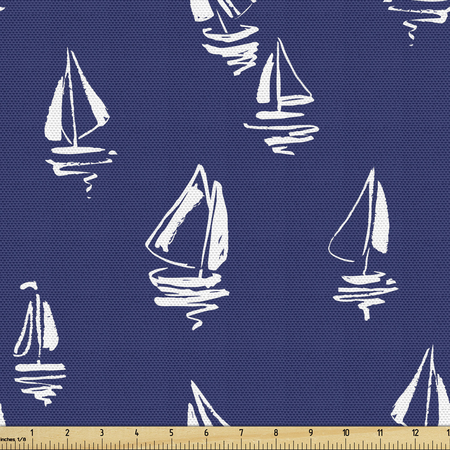 Ambesonne Blue Print Fabric by the Yard Decorative Upholstery Home Accents - Picture 129 of 164