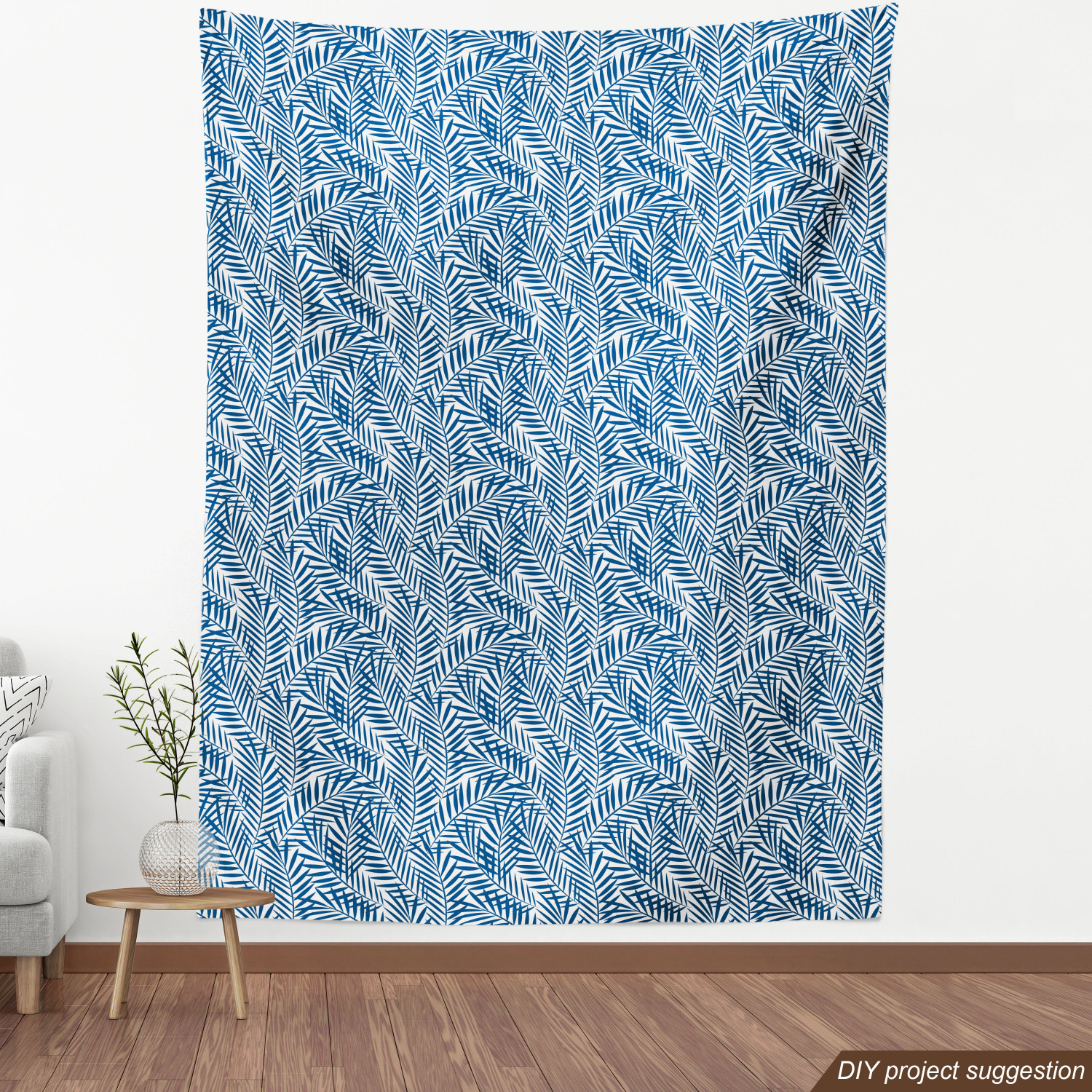 Ambesonne Blue Print Fabric by the Yard Decorative Upholstery Home Accents - Picture 12 of 164