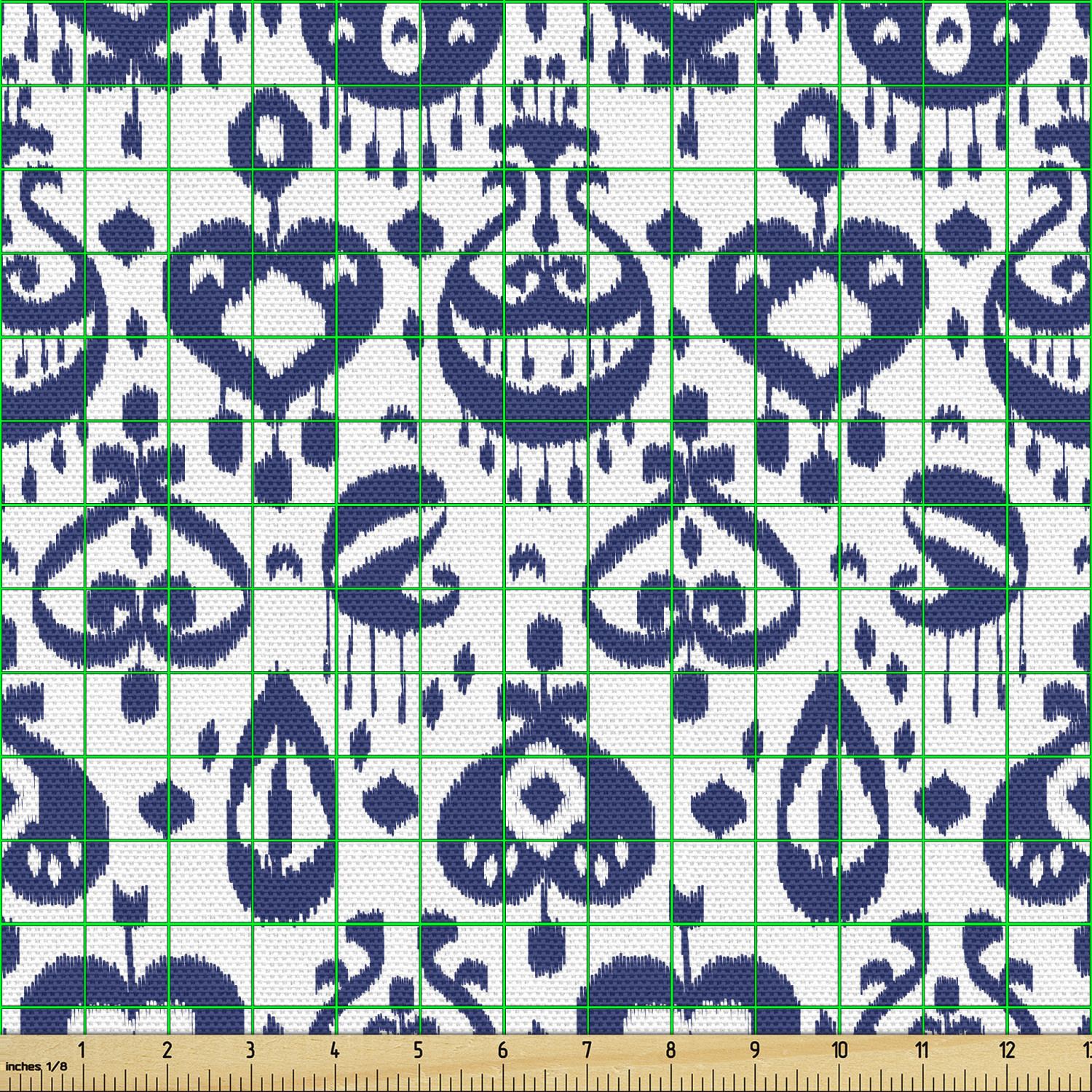 Ambesonne Blue Print Fabric by the Yard Decorative Upholstery Home Accents - Picture 154 of 164