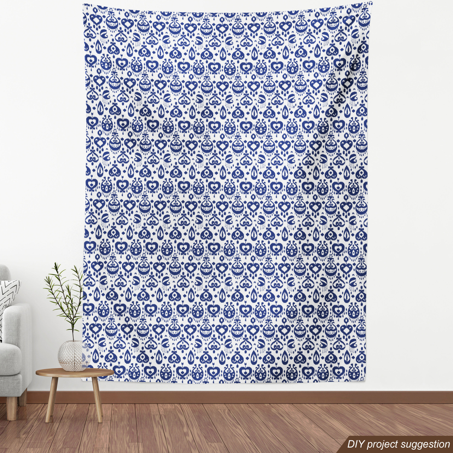 Ambesonne Blue Print Fabric by the Yard Decorative Upholstery Home Accents - Picture 156 of 164