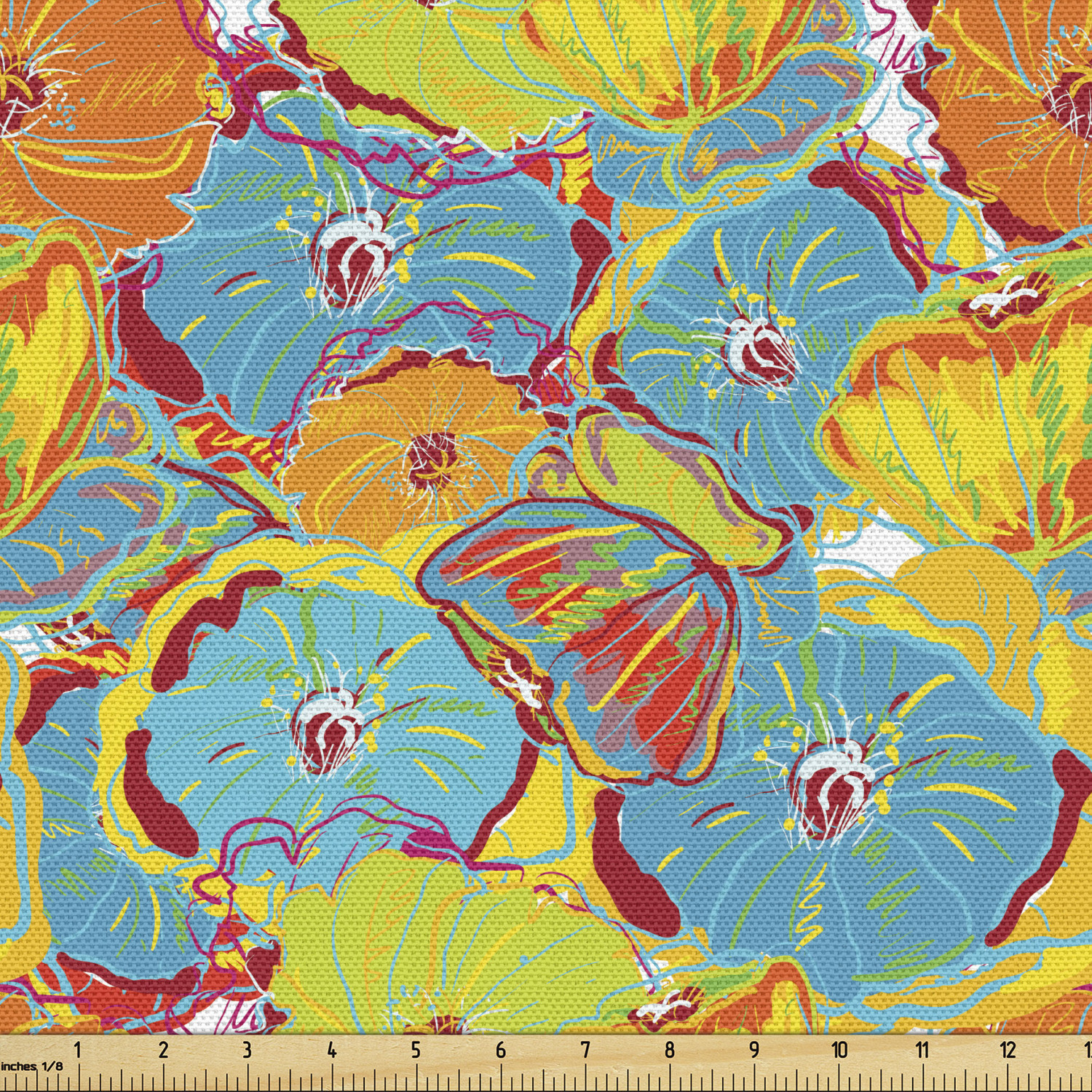 Ambesonne Machine Washable Fabric by the Yard Upholstery Home Accents Decor - Picture 77 of 164