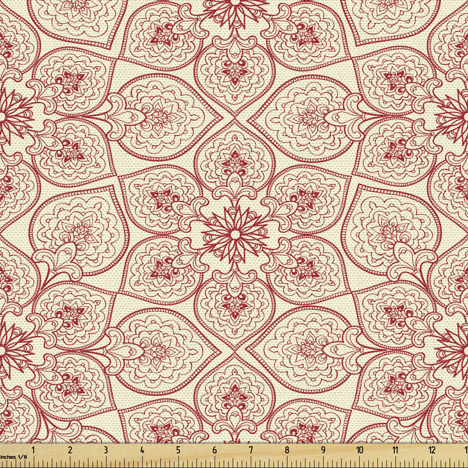 Ambesonne Traditional Fabric by the Yard Decorative Upholstery Home Accents