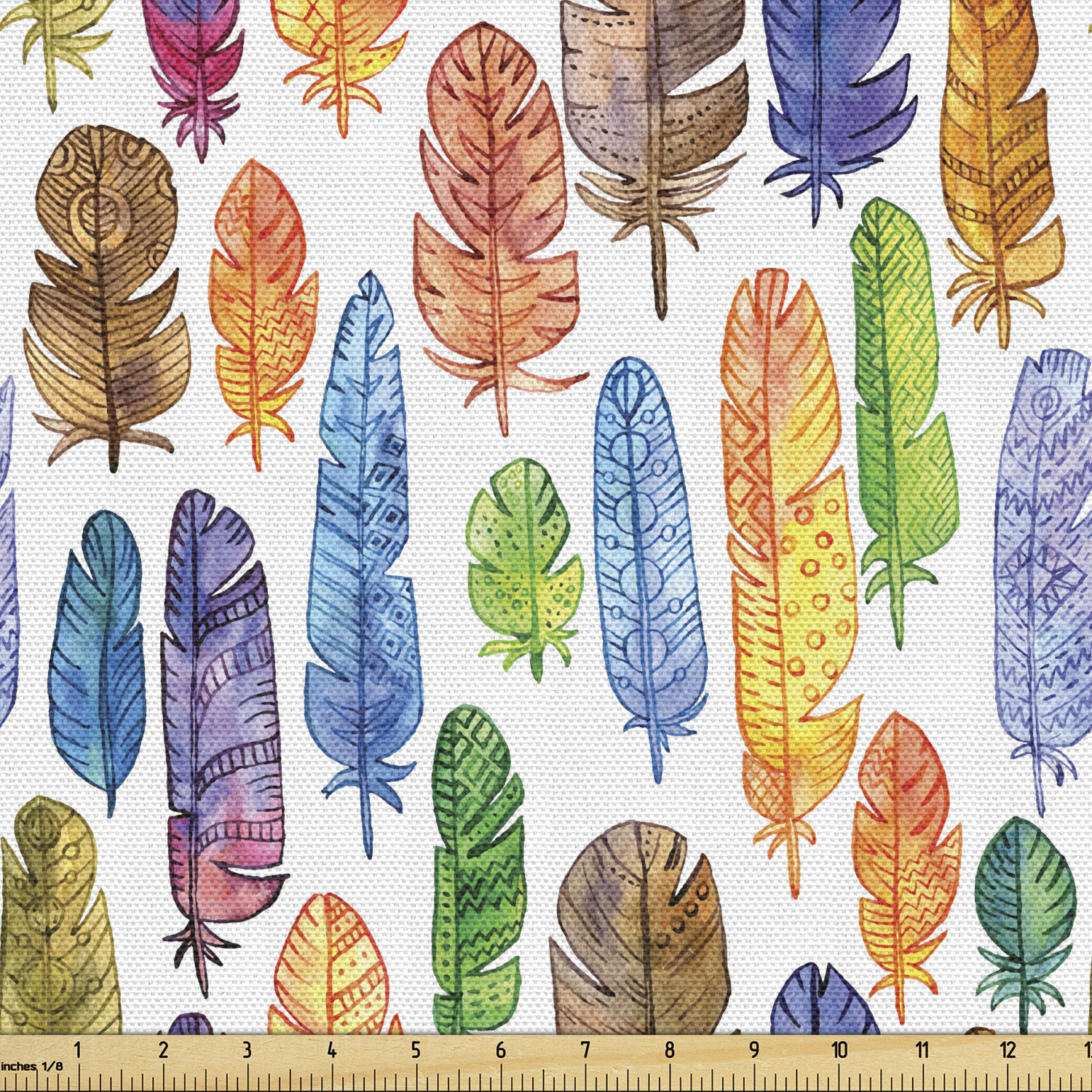 Ambesonne Feather Fabric by the Yard Decorative Upholstery Home Accents - Picture 157 of 160