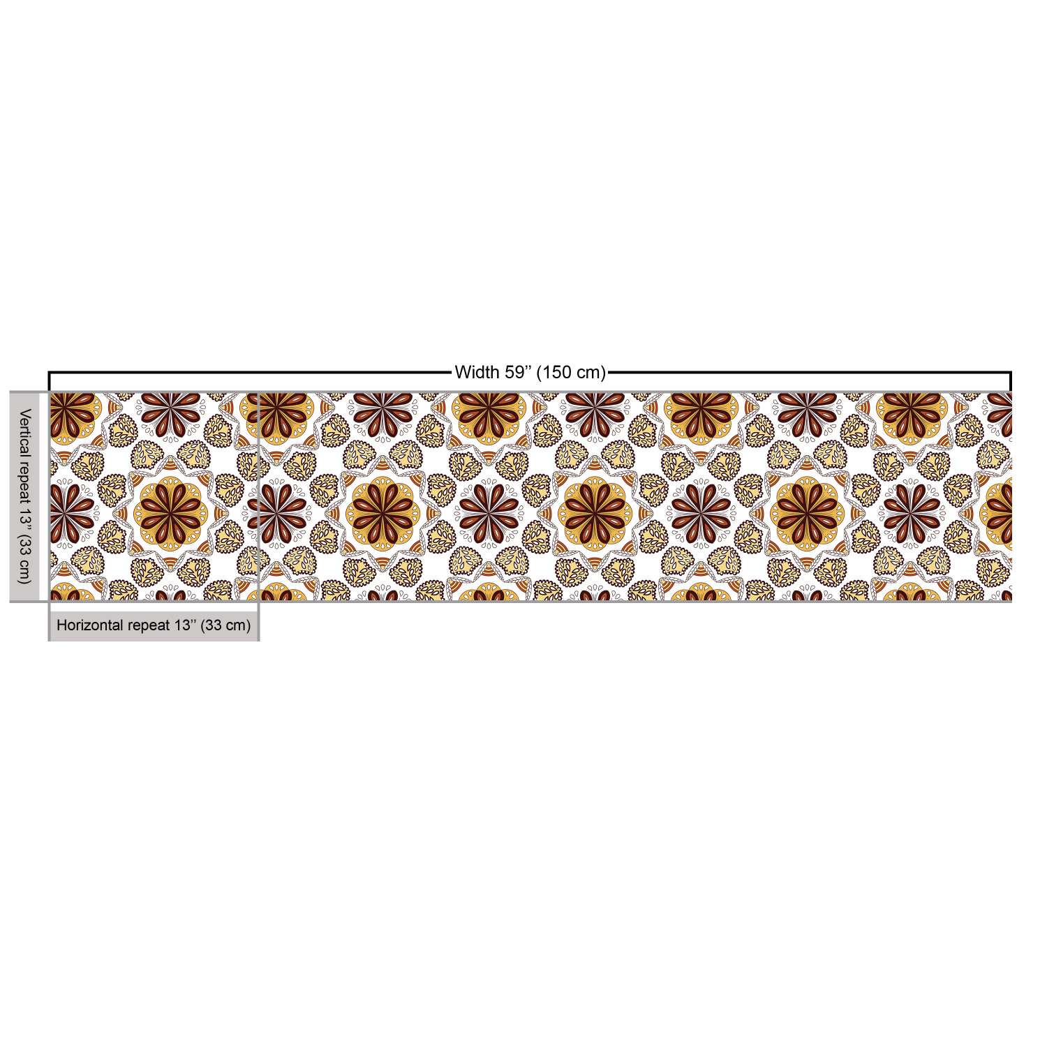 Ambesonne Traditional Fabric by the Yard Decorative Upholstery Home Accents