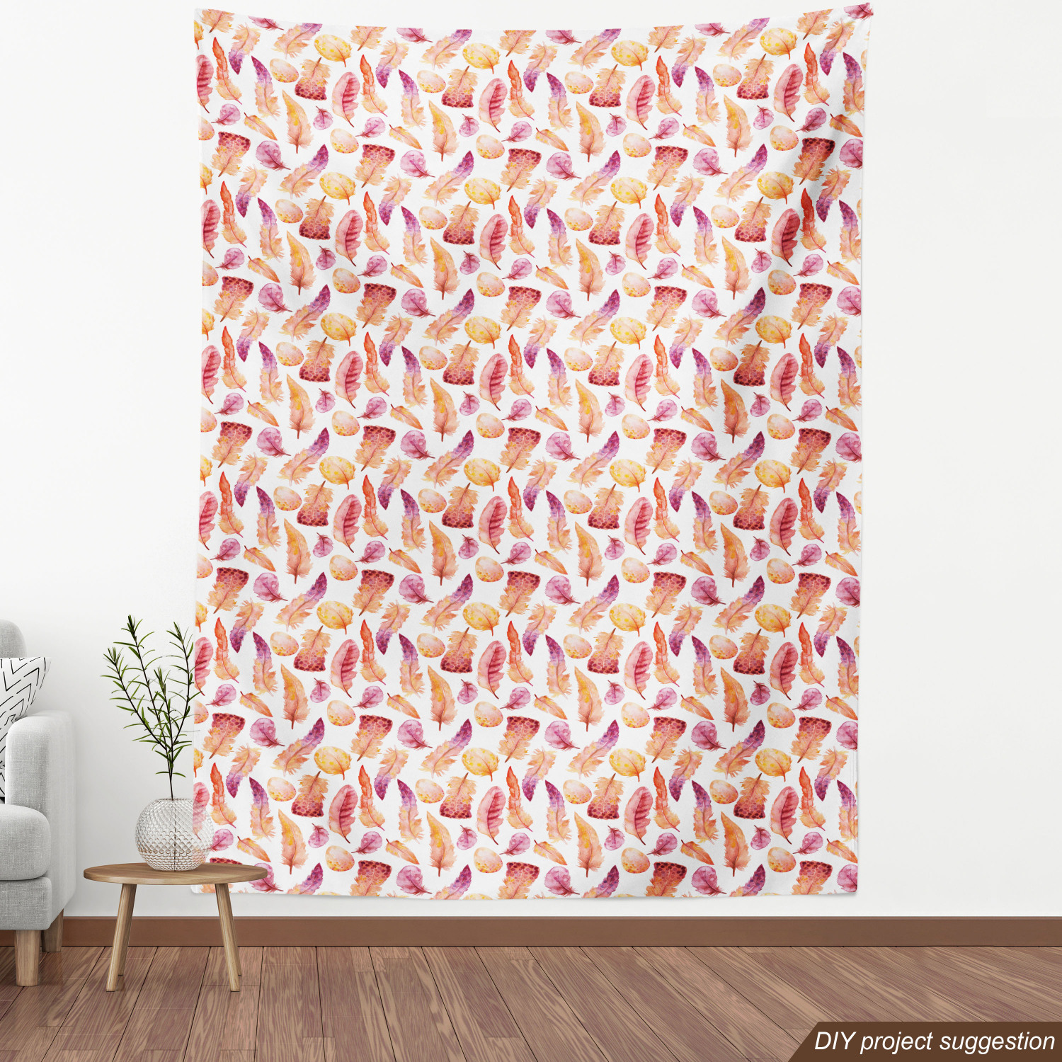 Ambesonne Feather Fabric by the Yard Decorative Upholstery Home Accents - Picture 120 of 160