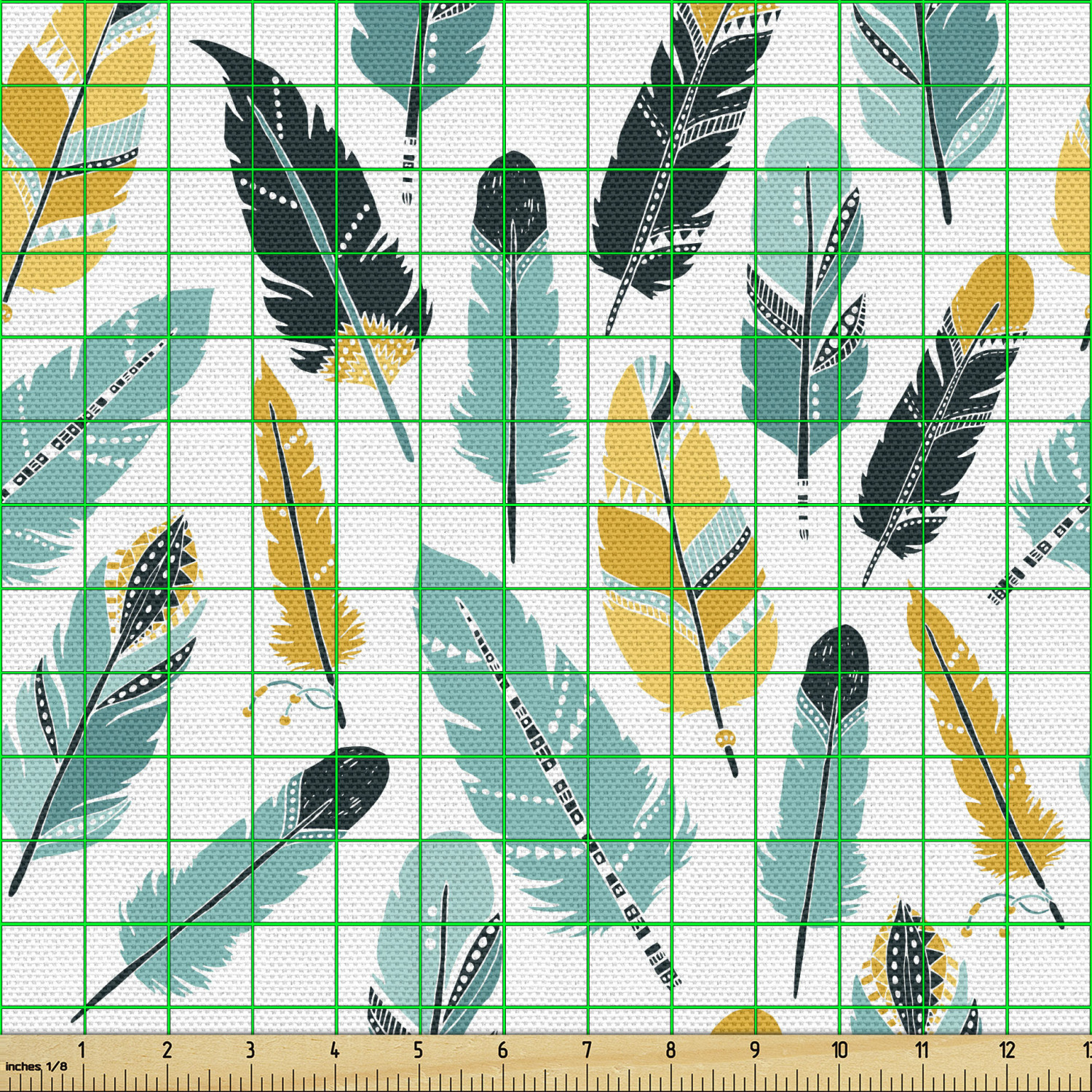 Ambesonne Feather Fabric by the Yard Decorative Upholstery Home Accents - Picture 50 of 160