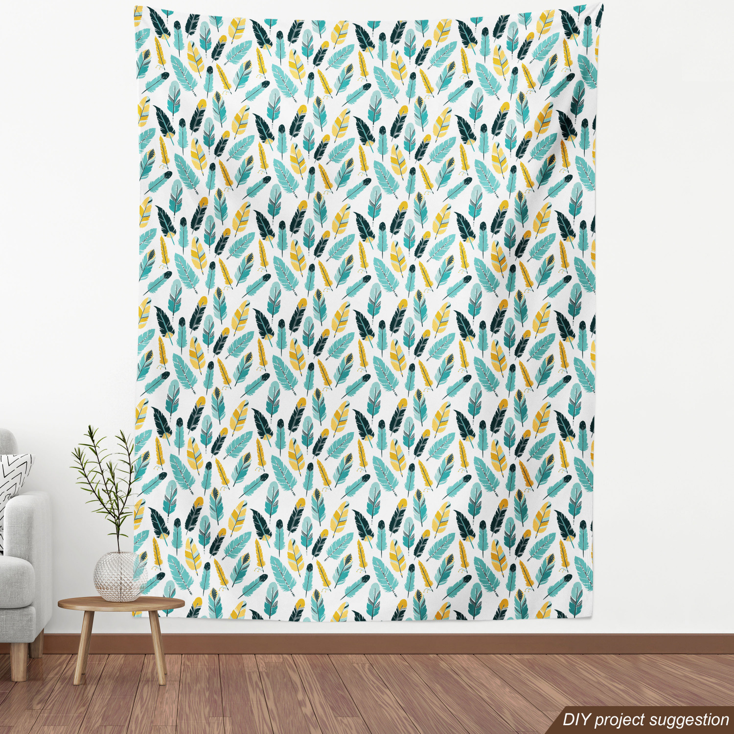 Ambesonne Feather Fabric by the Yard Decorative Upholstery Home Accents - Picture 52 of 160