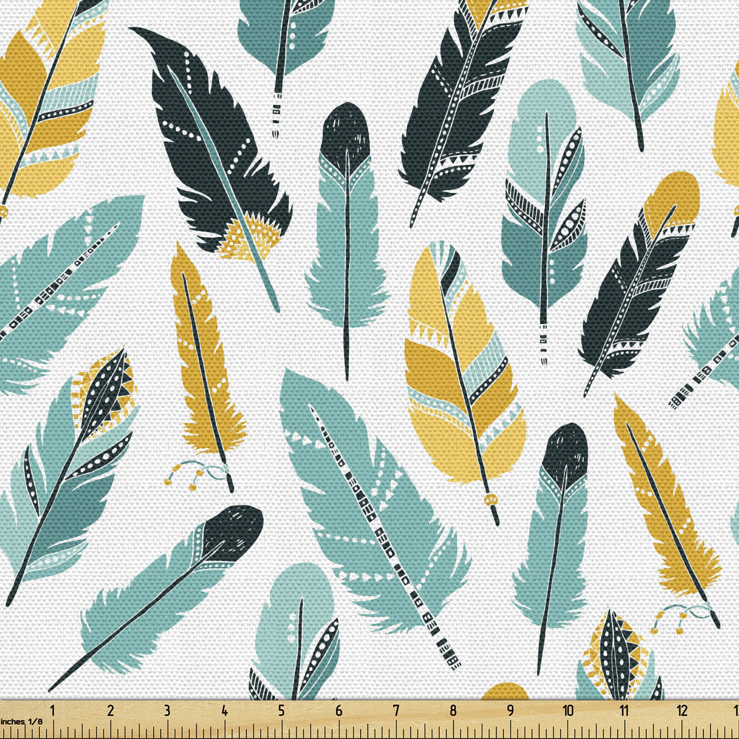 Ambesonne Feather Fabric by the Yard Decorative Upholstery Home Accents - Picture 49 of 160