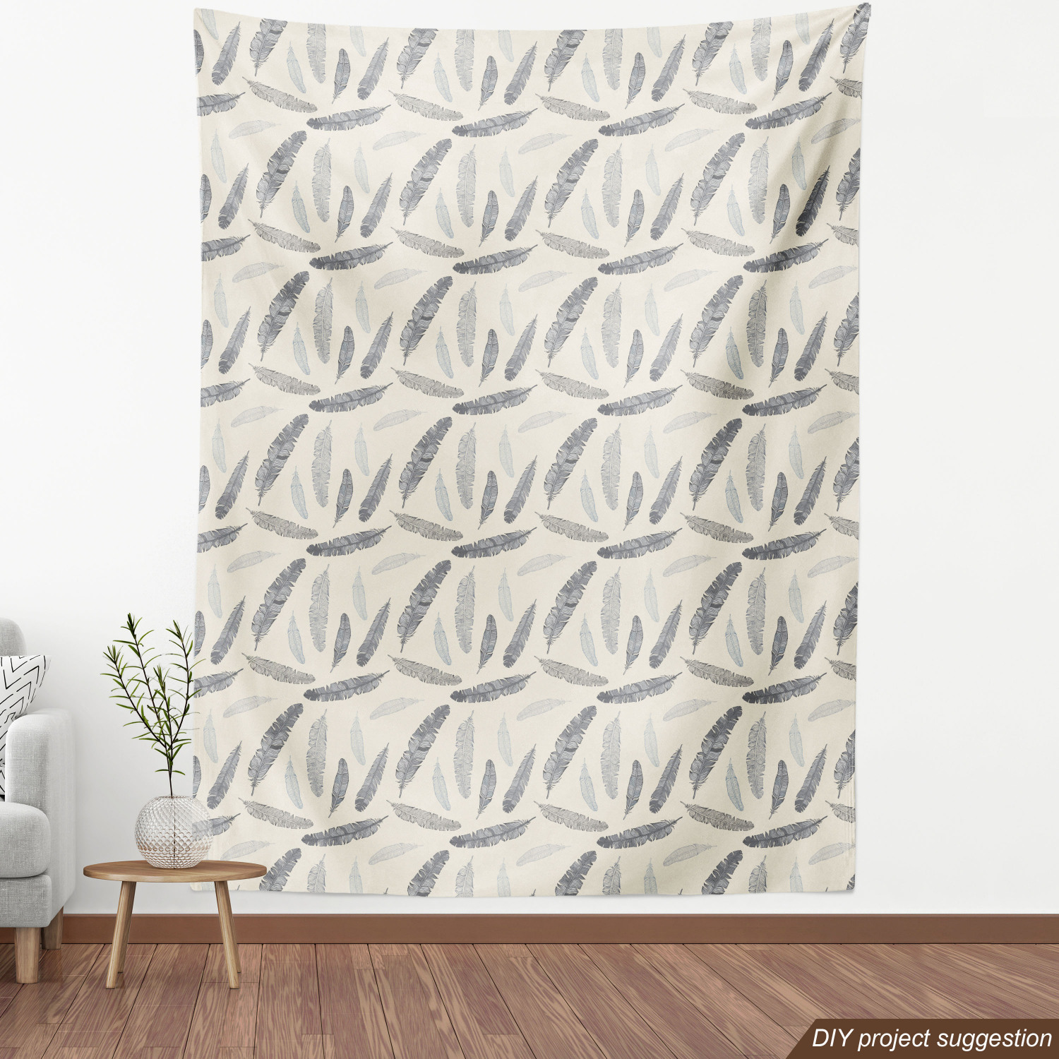 Ambesonne Feather Fabric by the Yard Decorative Upholstery Home Accents - Picture 40 of 160
