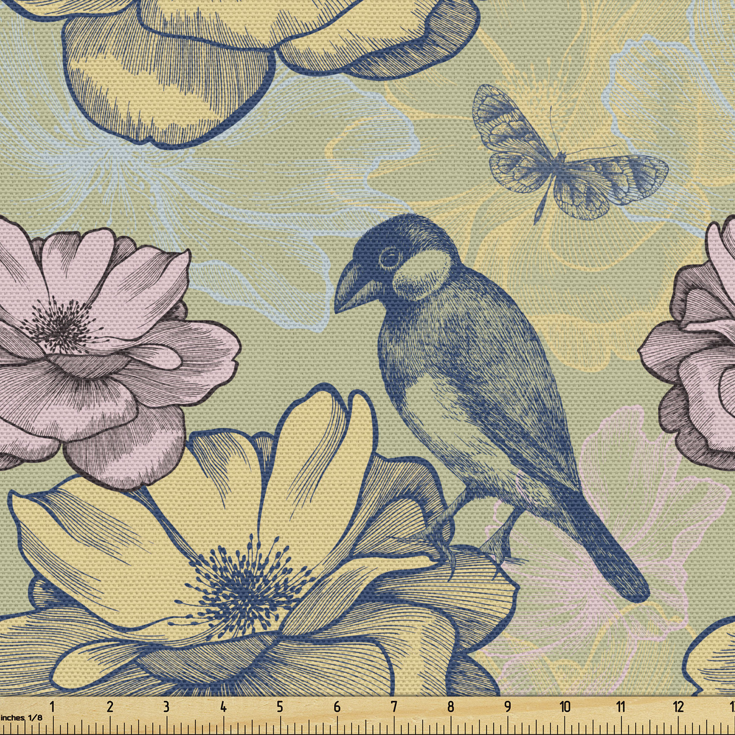 Ambesonne Spring Fabric by the Yard Decorative Upholstery Home Accents - Picture 9 of 164