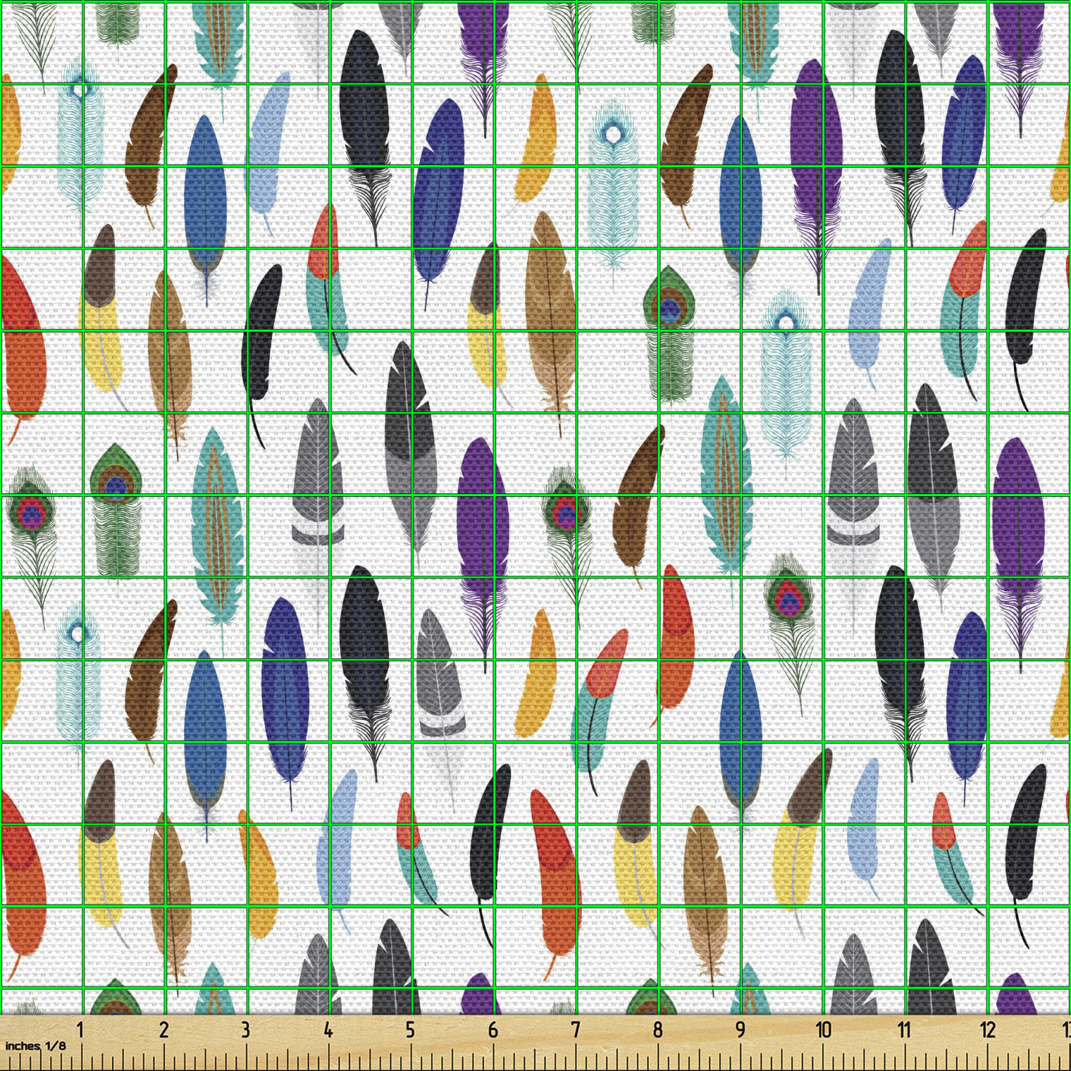 Ambesonne Feather Fabric by the Yard Decorative Upholstery Home Accents - Picture 10 of 160