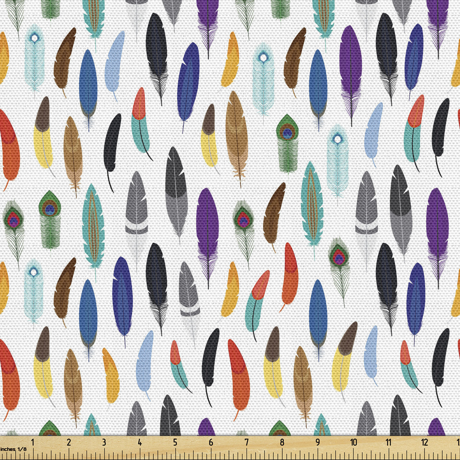 Ambesonne Feather Fabric by the Yard Decorative Upholstery Home Accents - Picture 9 of 160