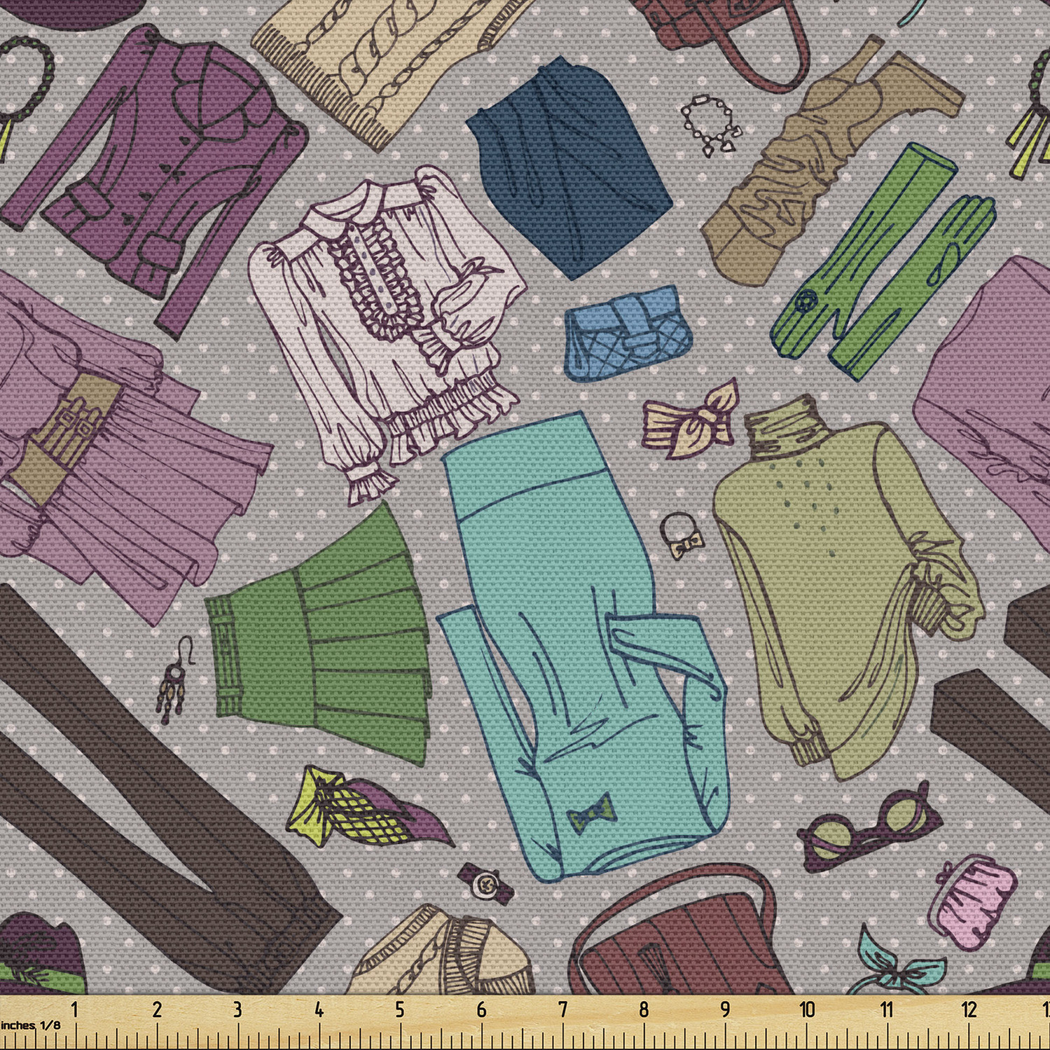 Soft Polyester Fabric by the Yard Decorative Upholstery Home Accents Ambesonne - Picture 157 of 164