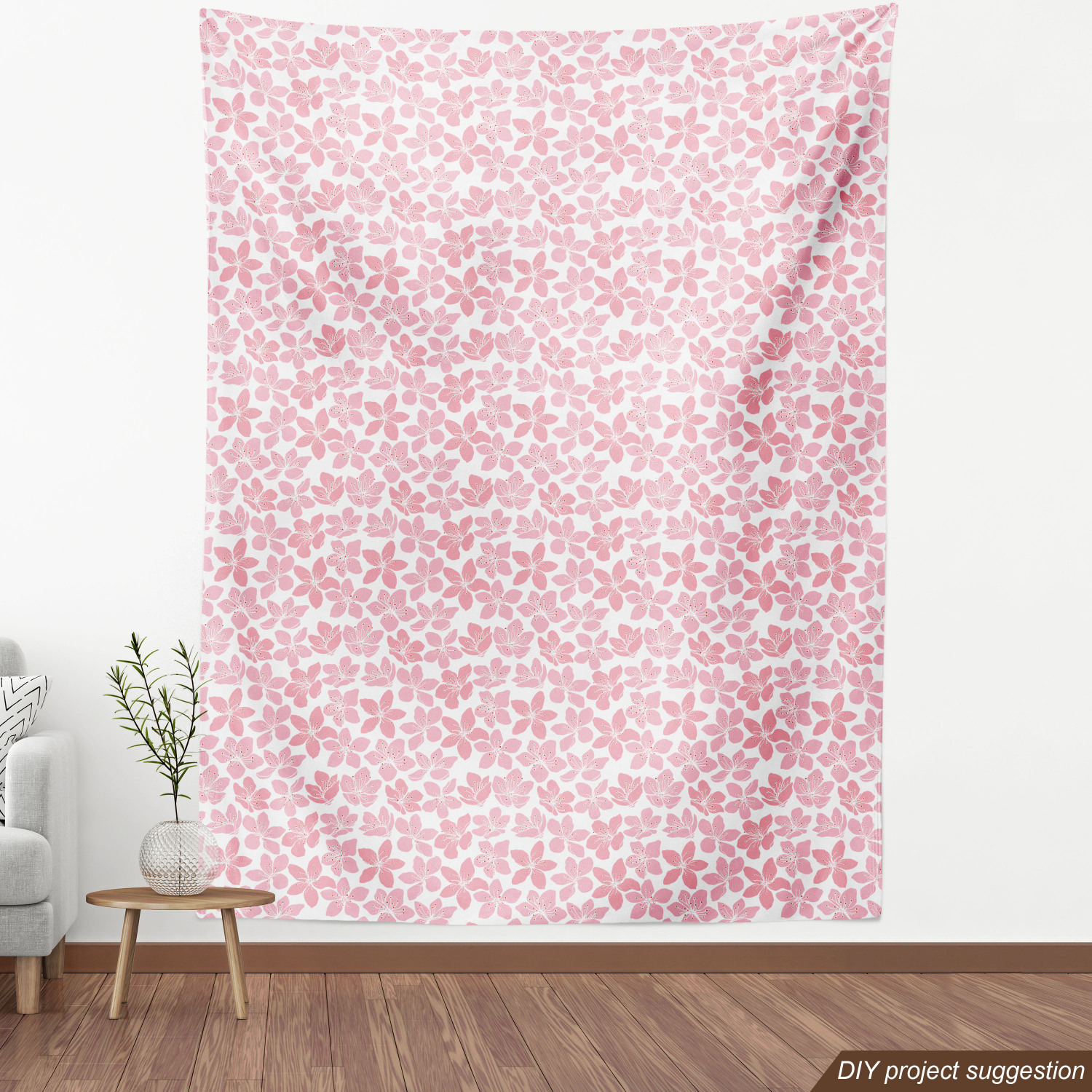 Ambesonne Cherry Blossom Fabric by the Yard Decorative Upholstery Home ...
