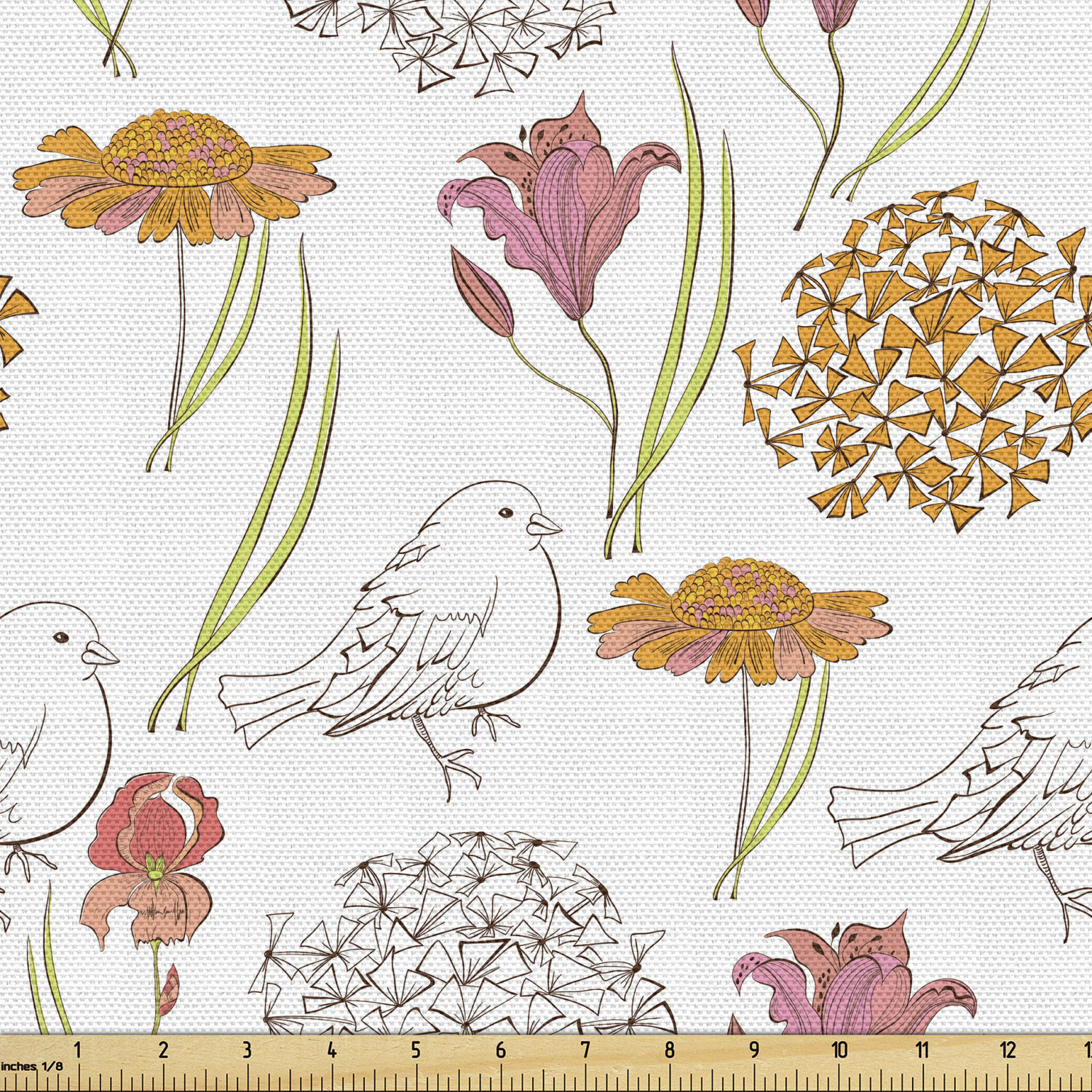 Ambesonne Decorative Soft Polyester Fabric by the Yard Upholstery Home Accents - Picture 121 of 160