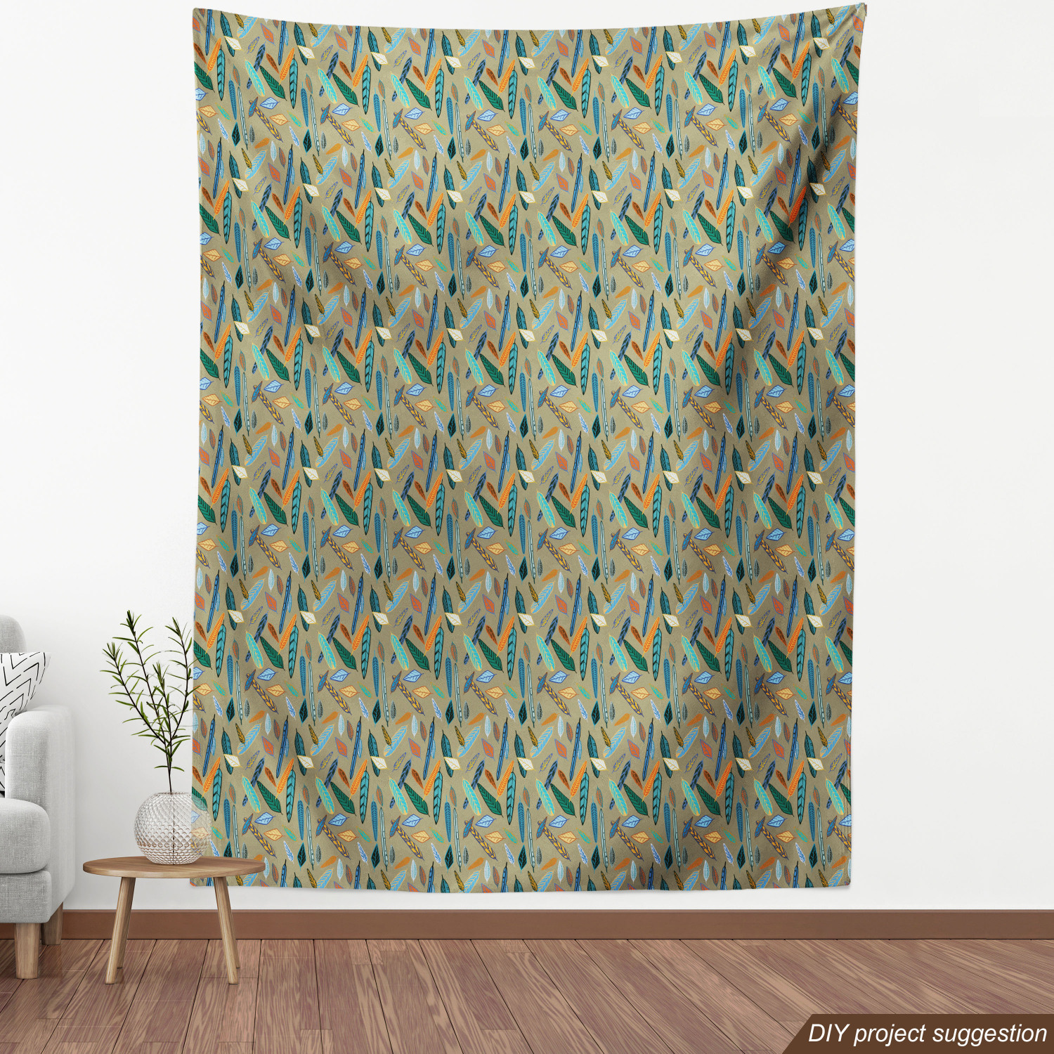Ambesonne Feather Fabric by the Yard Decorative Upholstery Home Accents - Picture 116 of 160