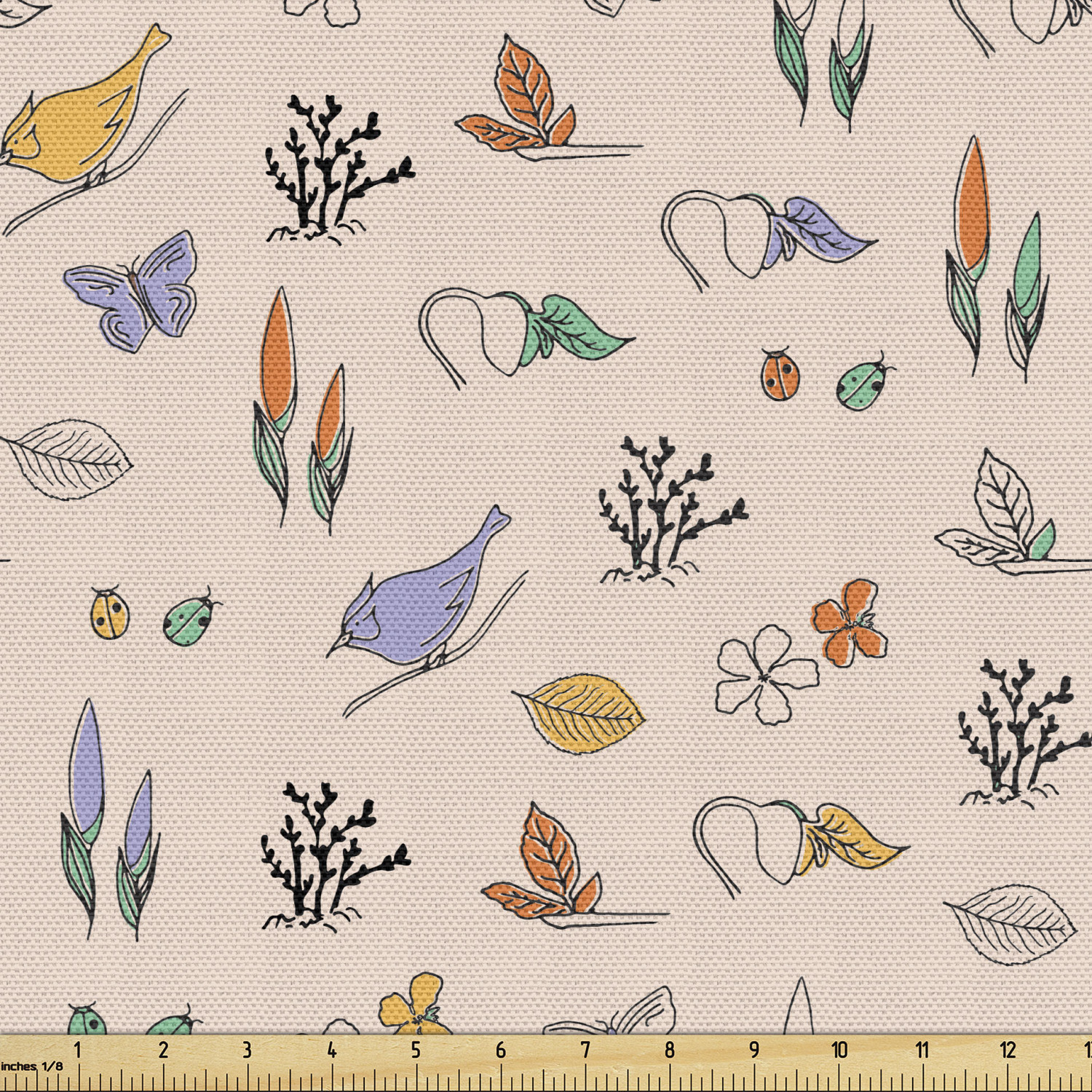 Ambesonne Spring Fabric by the Yard Decorative Upholstery Home Accents - Picture 129 of 164