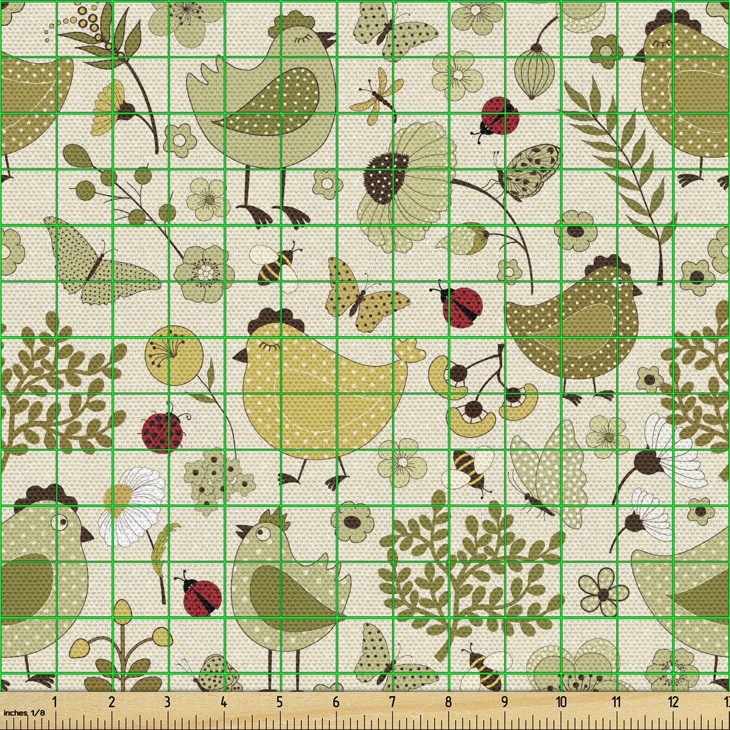 Ambesonne Spring Fabric by the Yard Decorative Upholstery Home Accents - Picture 14 of 164