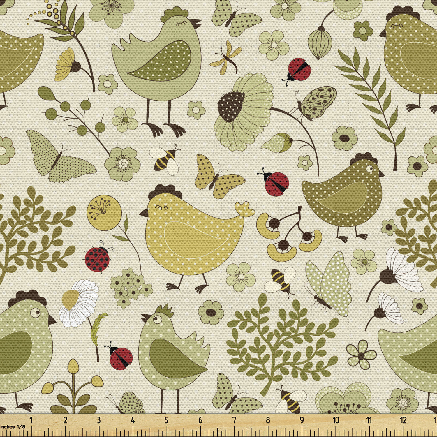 Ambesonne Spring Fabric by the Yard Decorative Upholstery Home Accents - Picture 13 of 164
