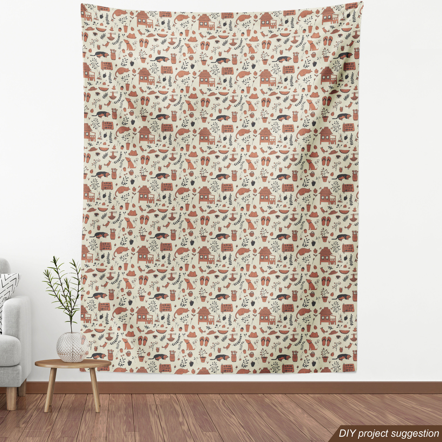 Ambesonne Sketch Design Fabric by the Yard Decorative Upholstery Home Accents - Picture 104 of 160