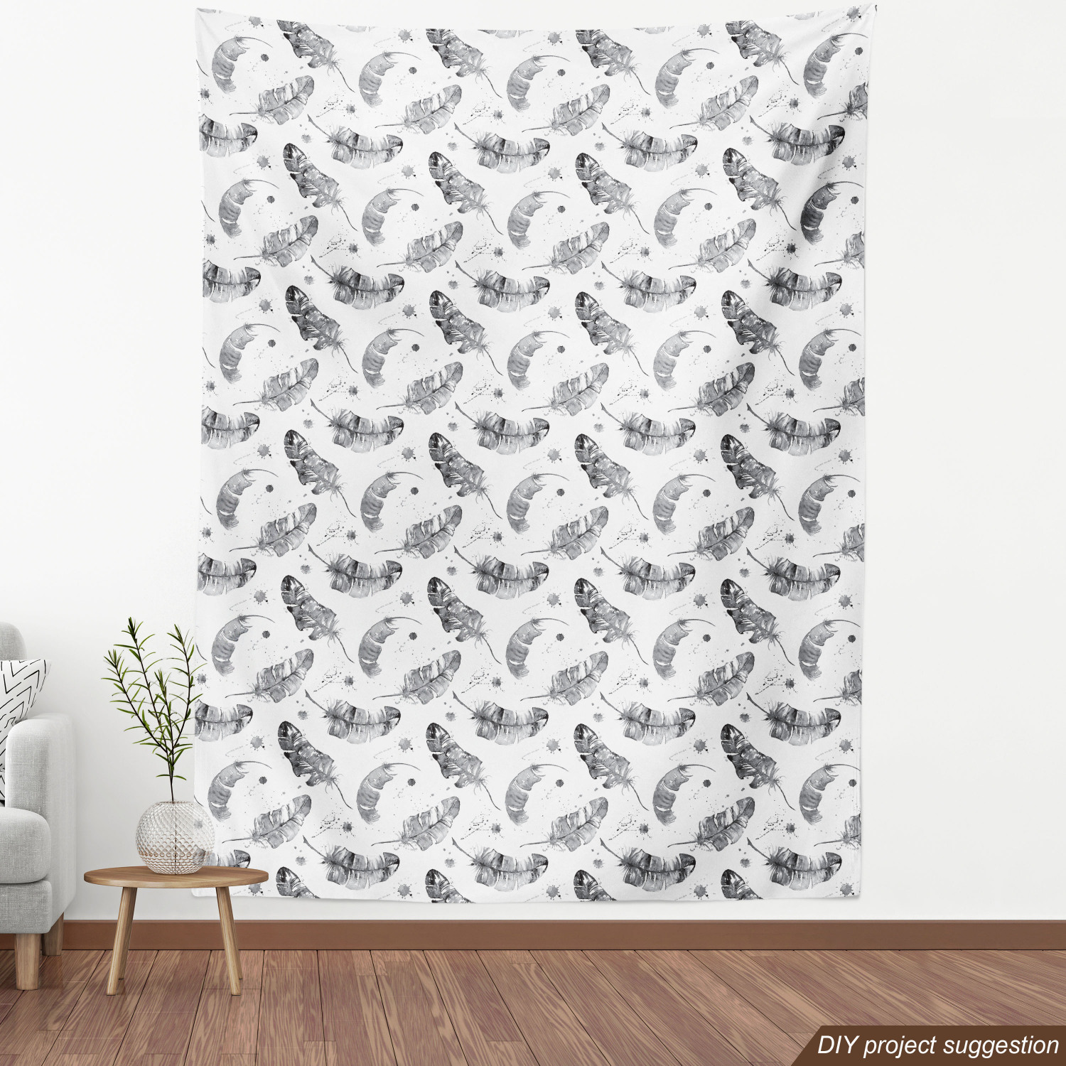 Ambesonne Feather Fabric by the Yard Decorative Upholstery Home Accents - Picture 92 of 160