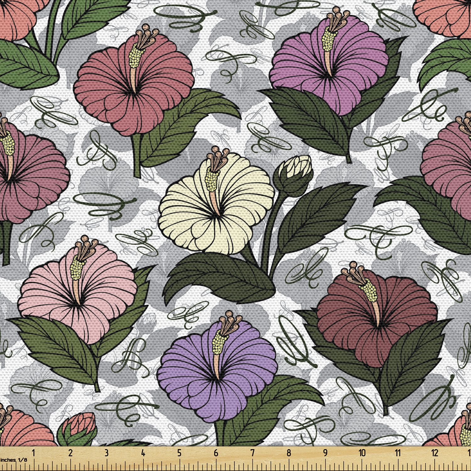 Ambesonne Floral Leaves Fabric by the Yard Decorative Upholstery Home Accents - Picture 129 of 160