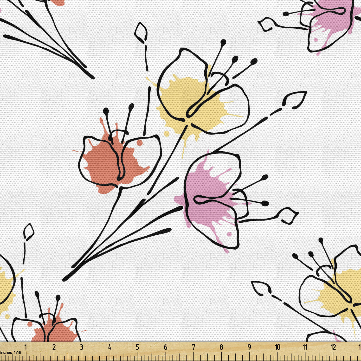 Ambesonne Floral Leaves Fabric by the Yard Decorative Upholstery Home Accents - Picture 57 of 160