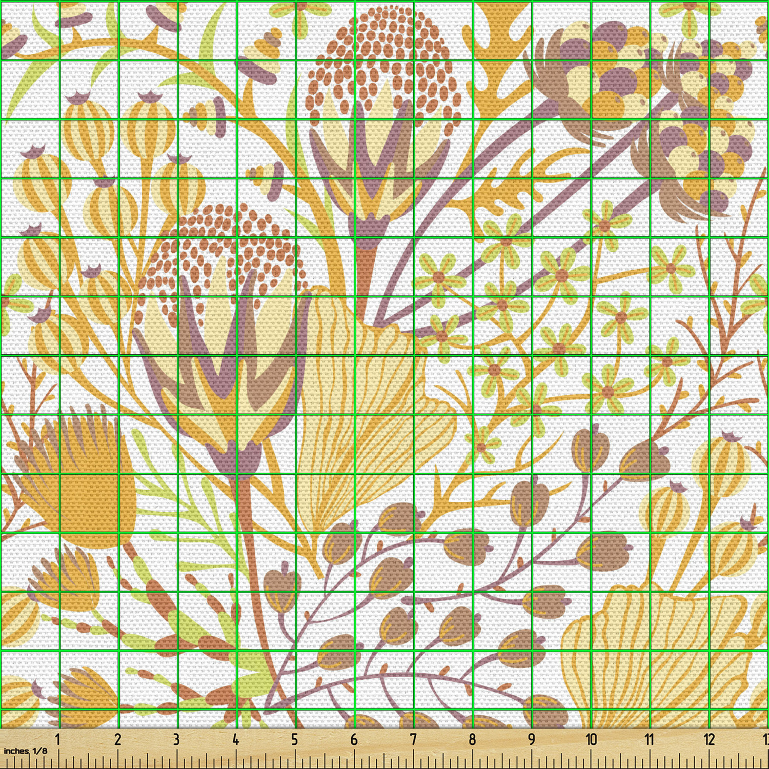 Ambesonne Floral Leaves Fabric by the Yard Decorative Upholstery Home Accents - Picture 126 of 160