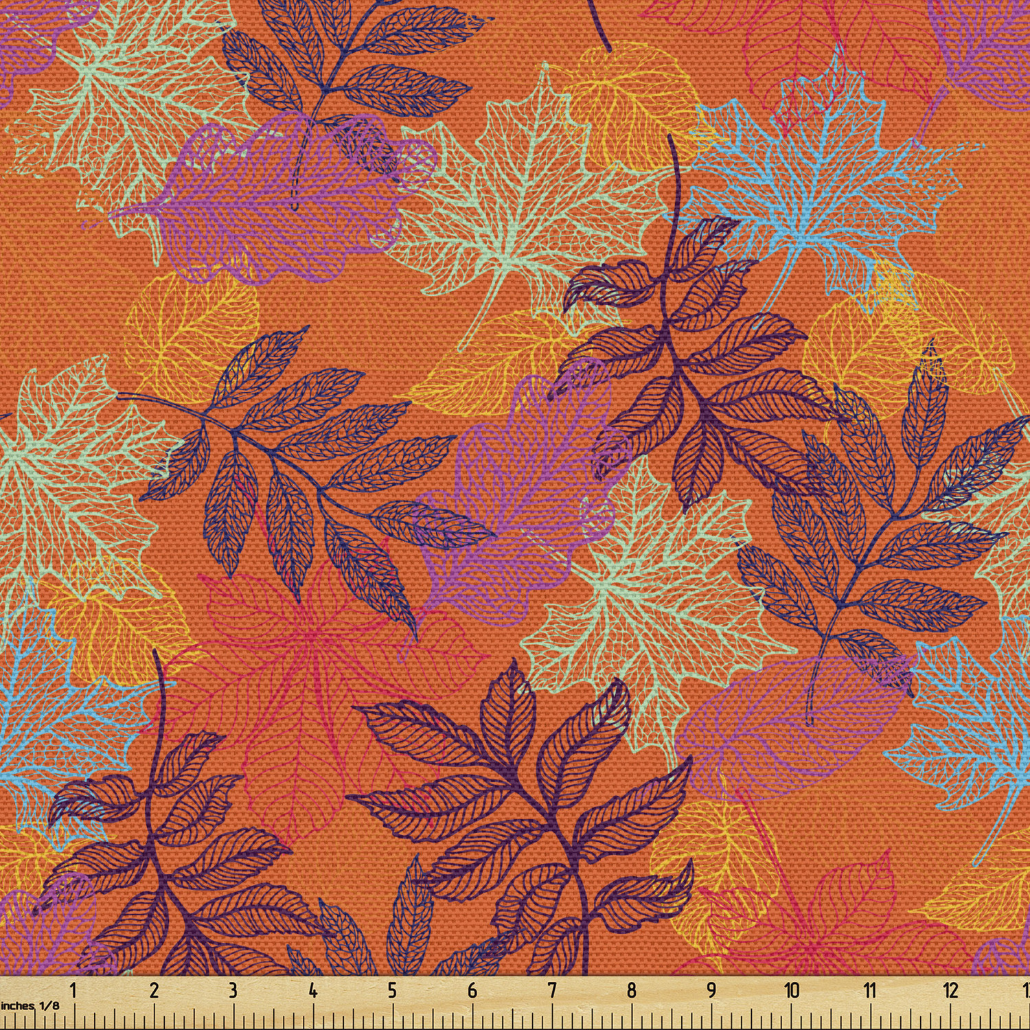 Ambesonne Floral Leaves Fabric by the Yard Decorative Upholstery Home Accents - Picture 13 of 160