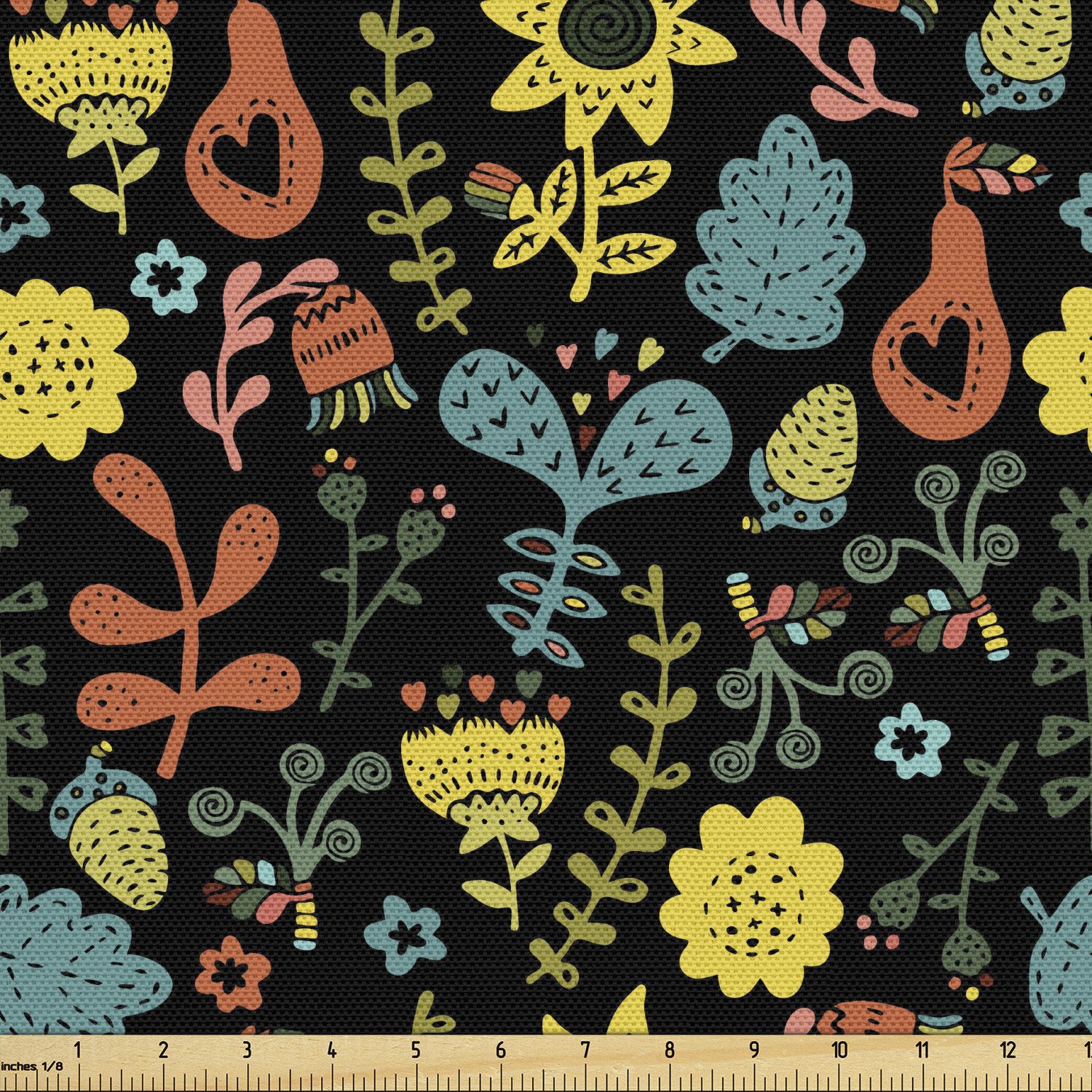 Ambesonne Floral Leaves Fabric by the Yard Decorative Upholstery Home Accents - Picture 65 of 160