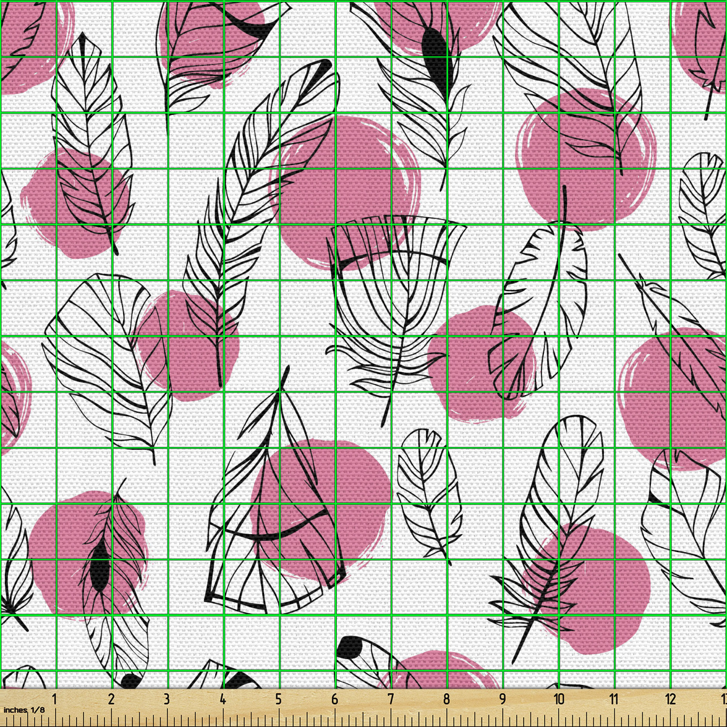 Ambesonne Feather Fabric by the Yard Decorative Upholstery Home Accents - Picture 98 of 160